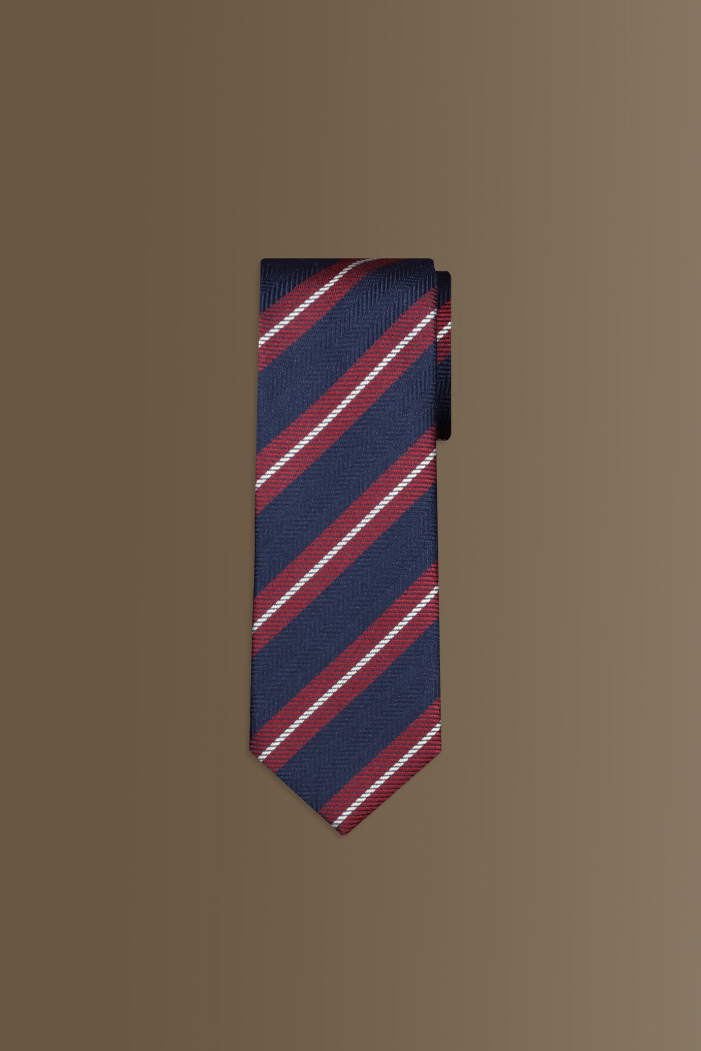 Cravatta uomo blue misto bamboo regimental image number 0