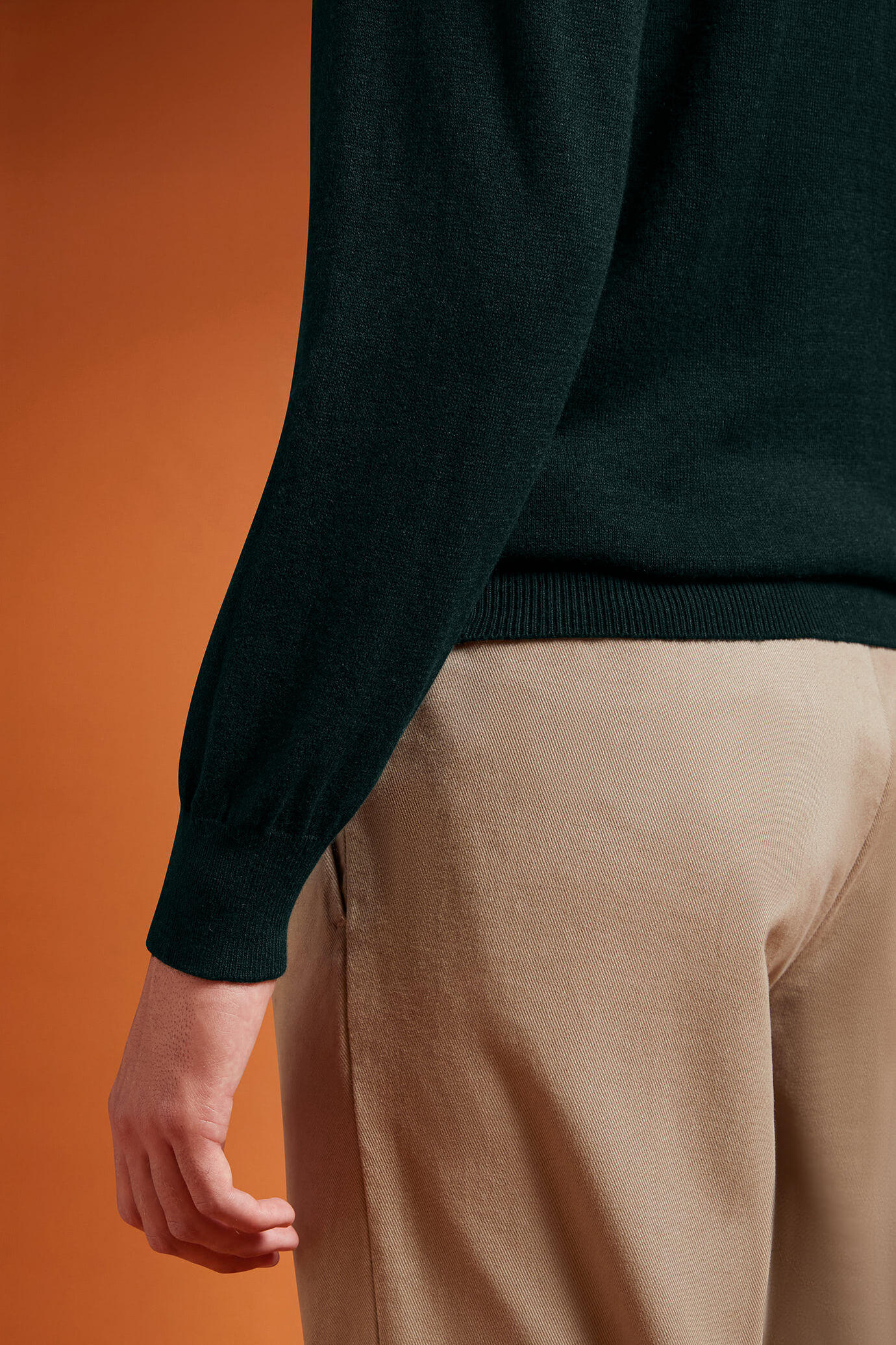 Men's regular fit turtleneck jumper in wool and cotton image number 2