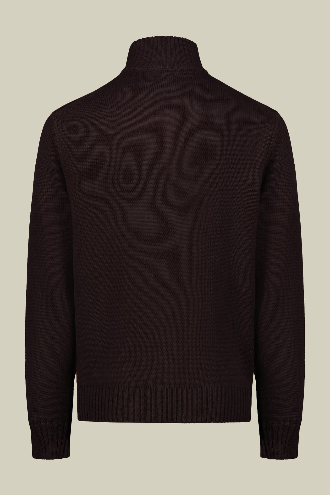 Men's high neck zip sweater in English rib regular fit image number 5