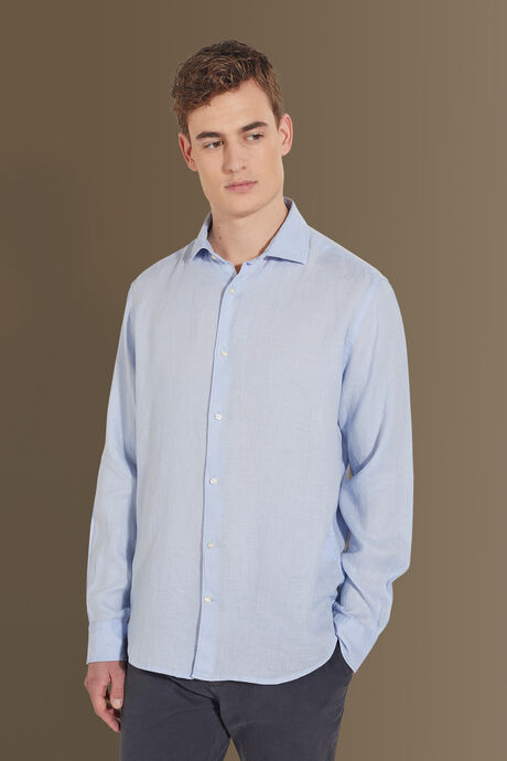 Casual shirt french collar 100% linen solid colour