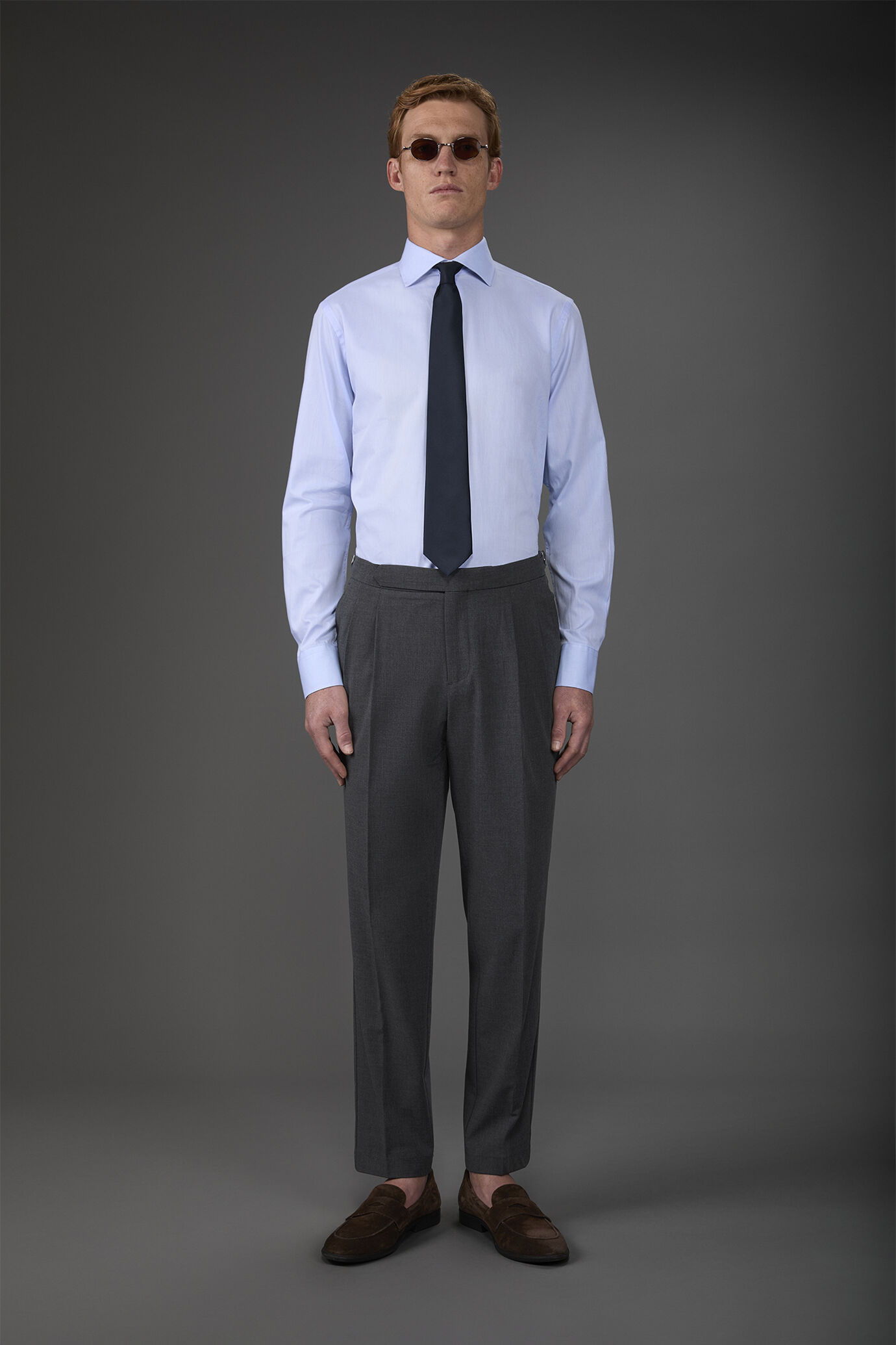 Men's 100% Cotton French collar classic shirt twill construction