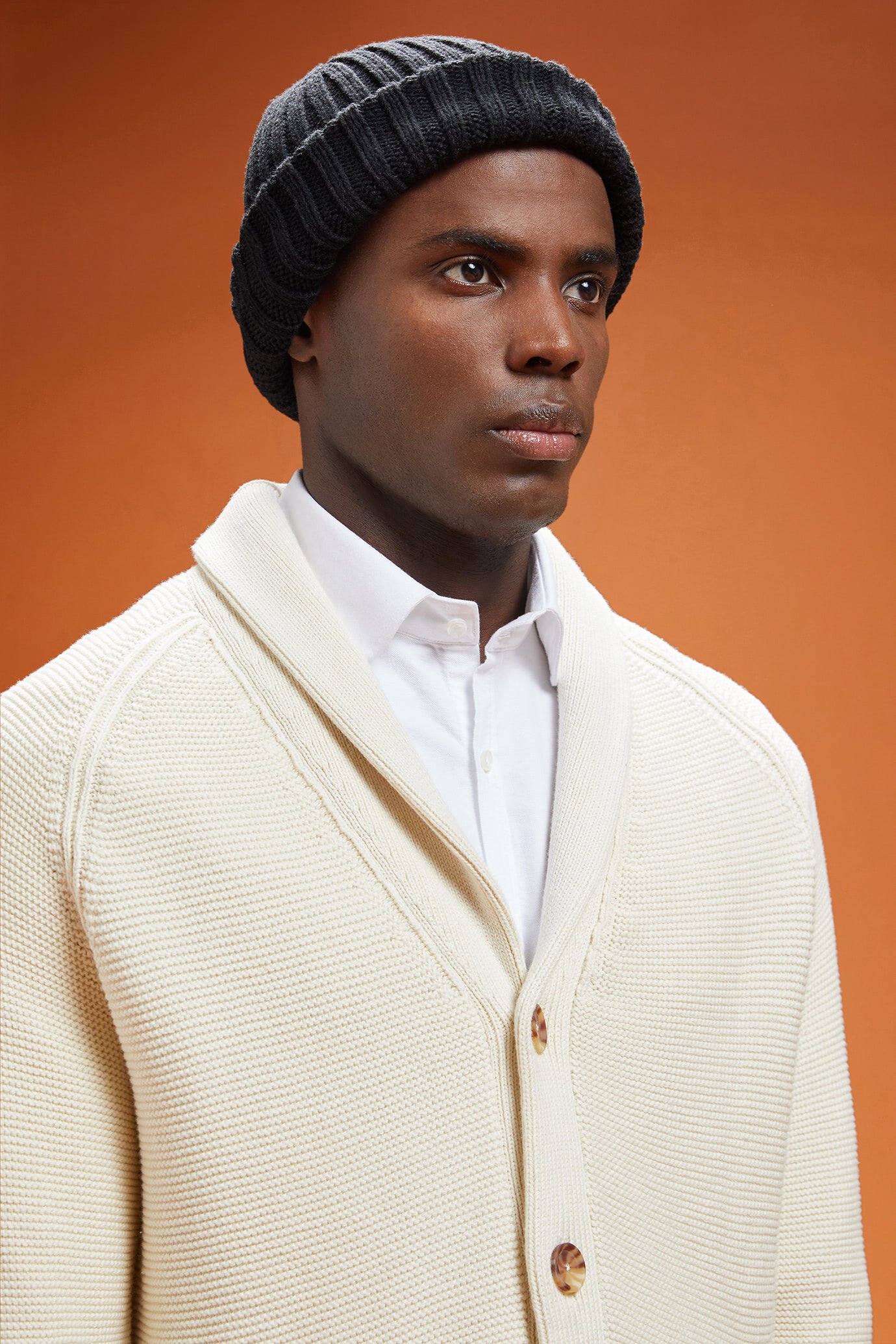 Berretto uomo in maglia a coste Wool Blend