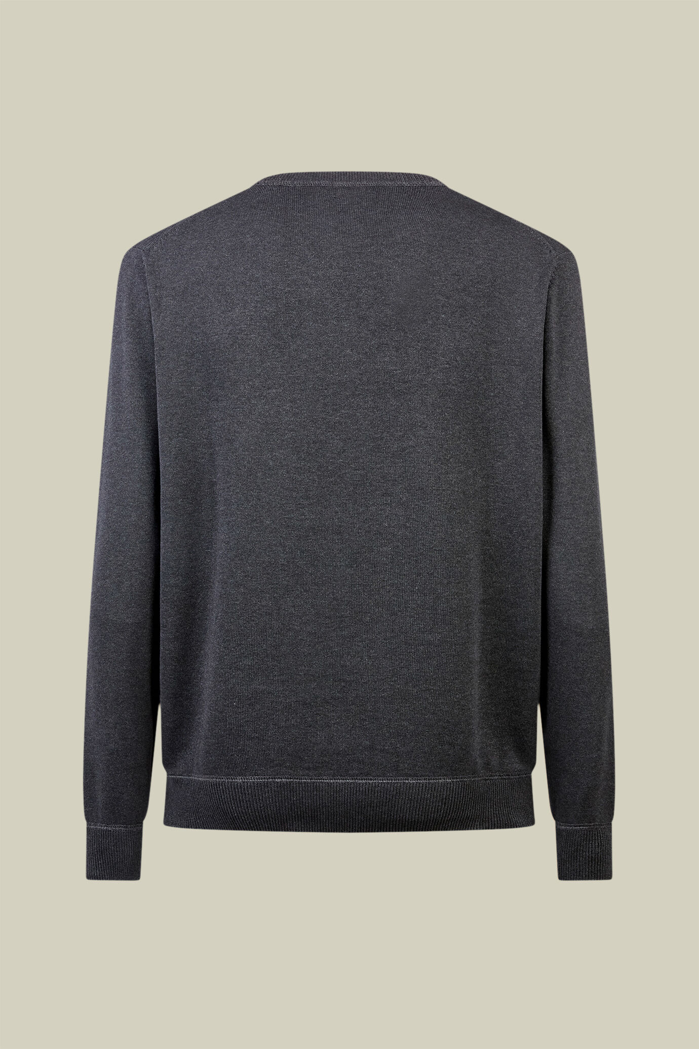 Herren-Pullover mit Rundhalsausschnitt aus Baumwolle in normaler Passform mit Plüscheffekt-Details