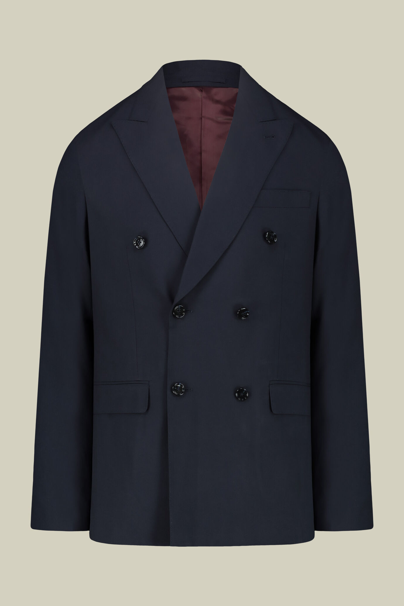 Men's double-breasted suit in plain fabric, regular fit image number 4