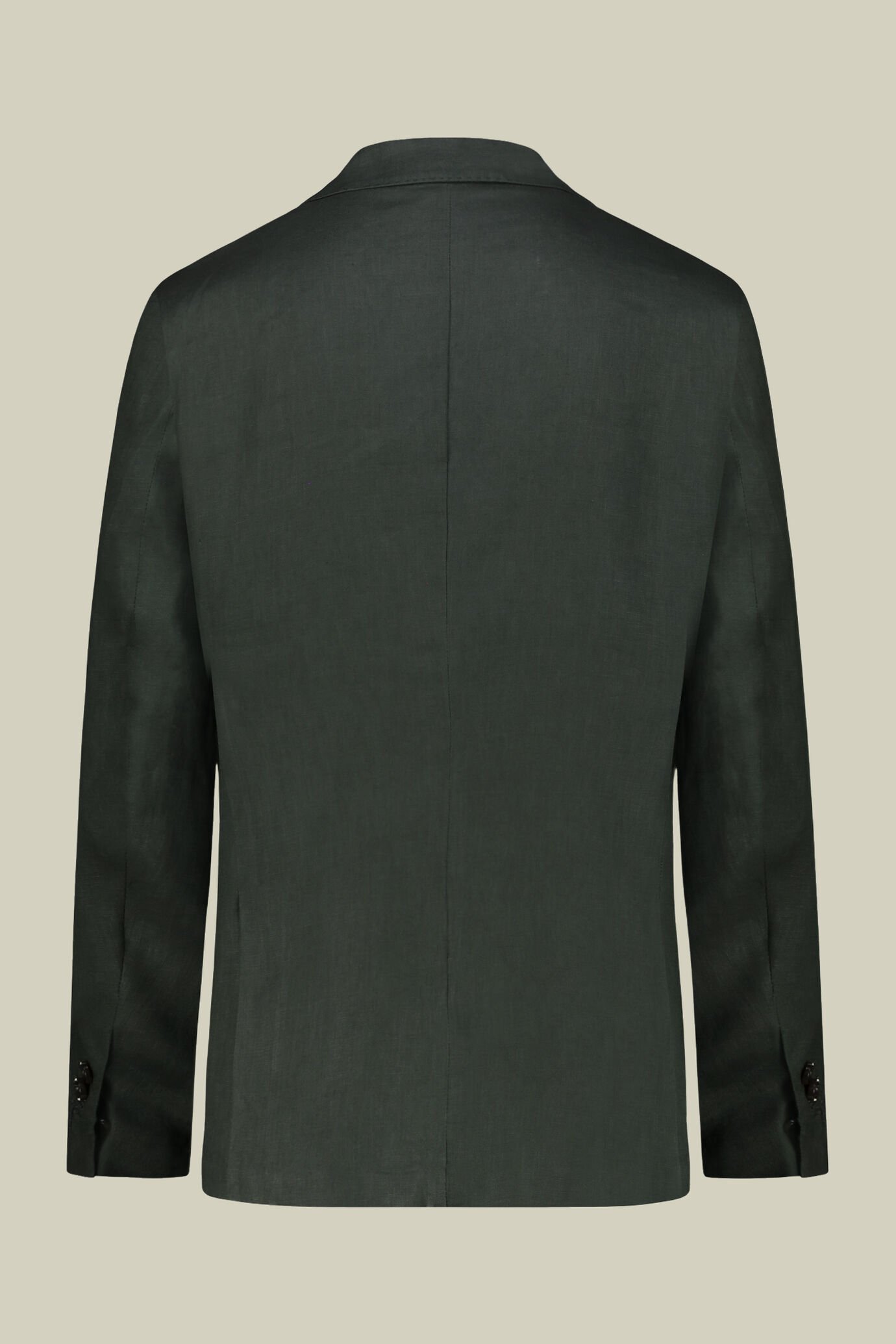 Single-breasted men's suit with flat front trousers, in 100% linen with a washed effect image number 5