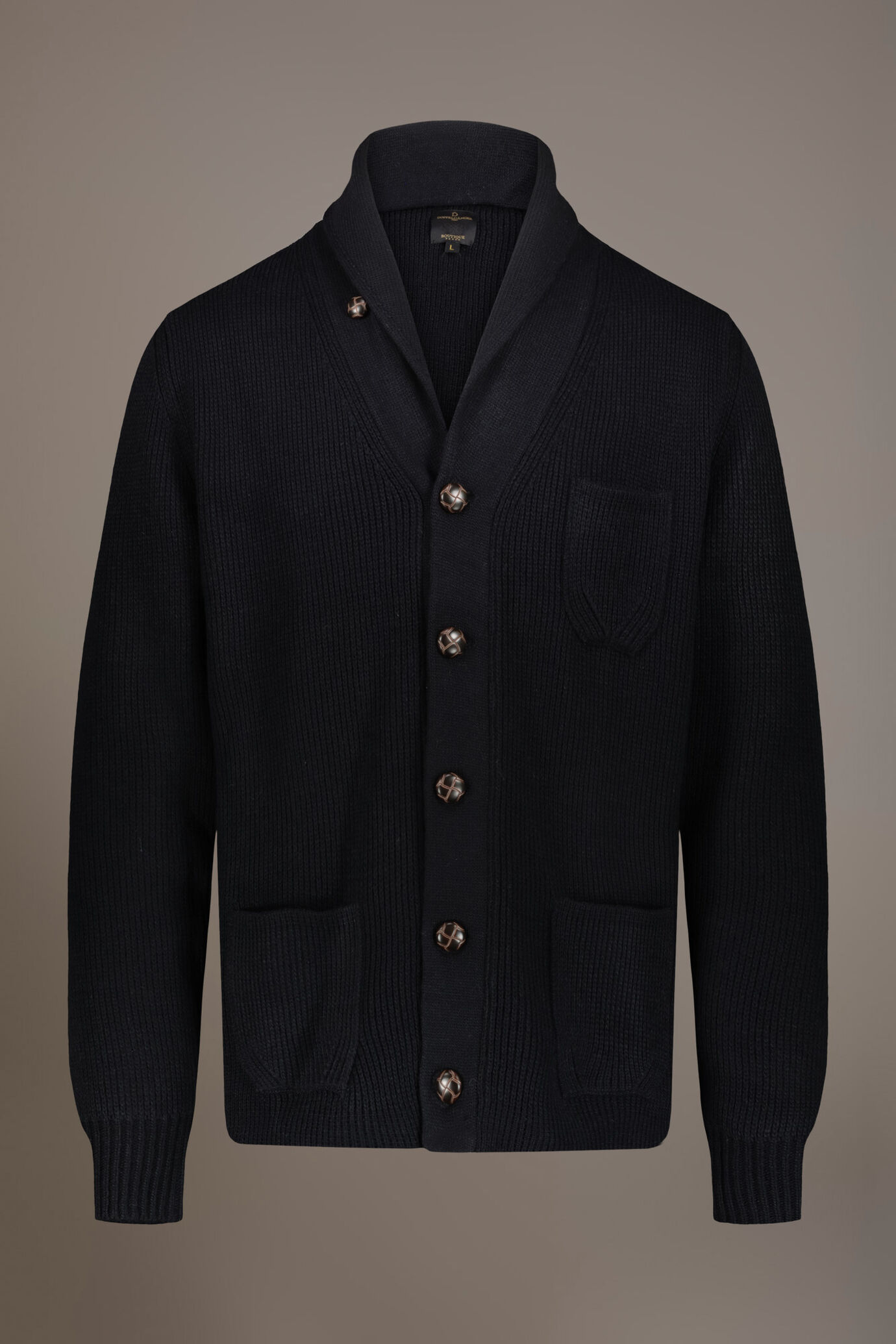 English rib knit wool blend cardigan image number 4