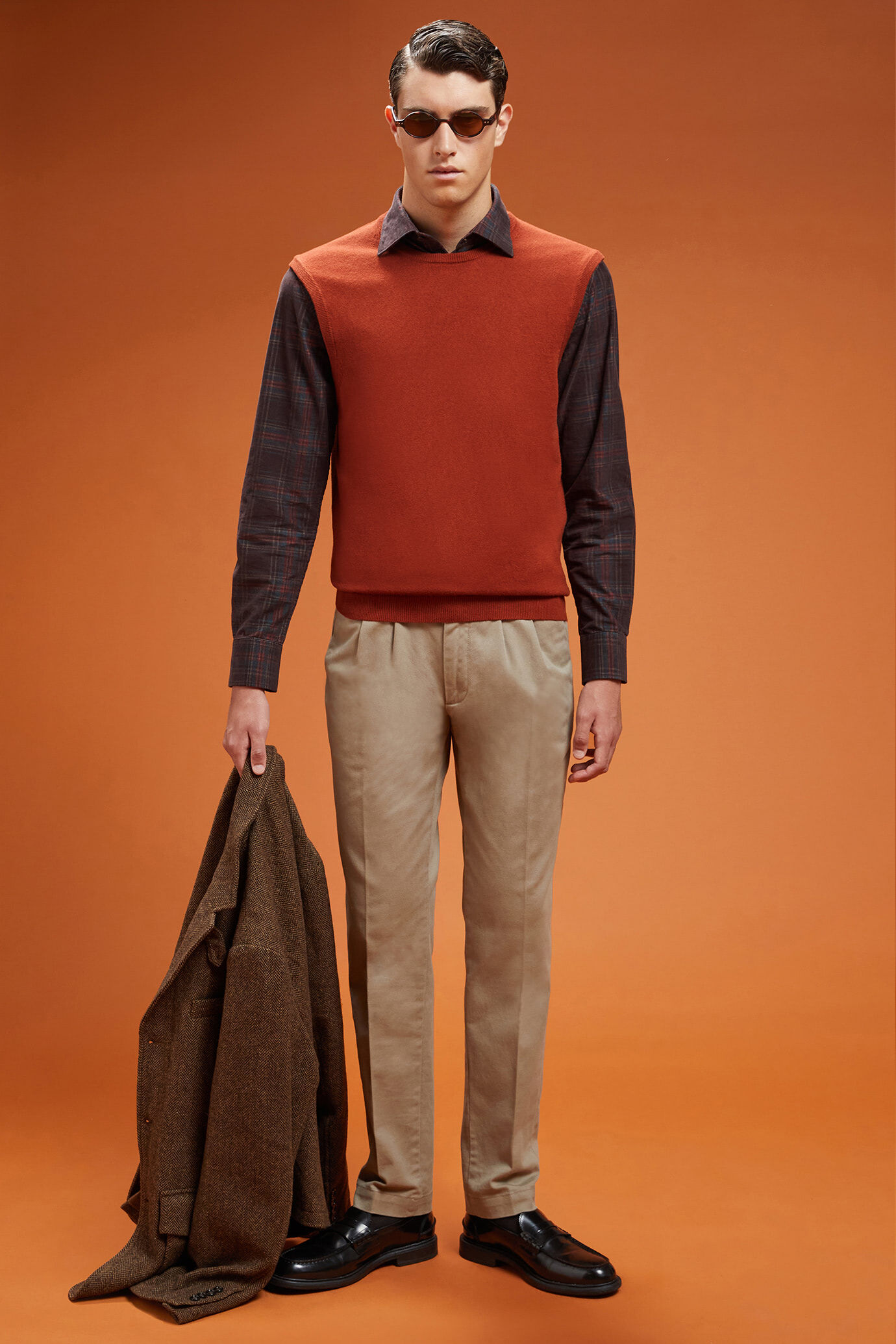 Gilet uomo girocollo lana e cotone regular fit image number 1