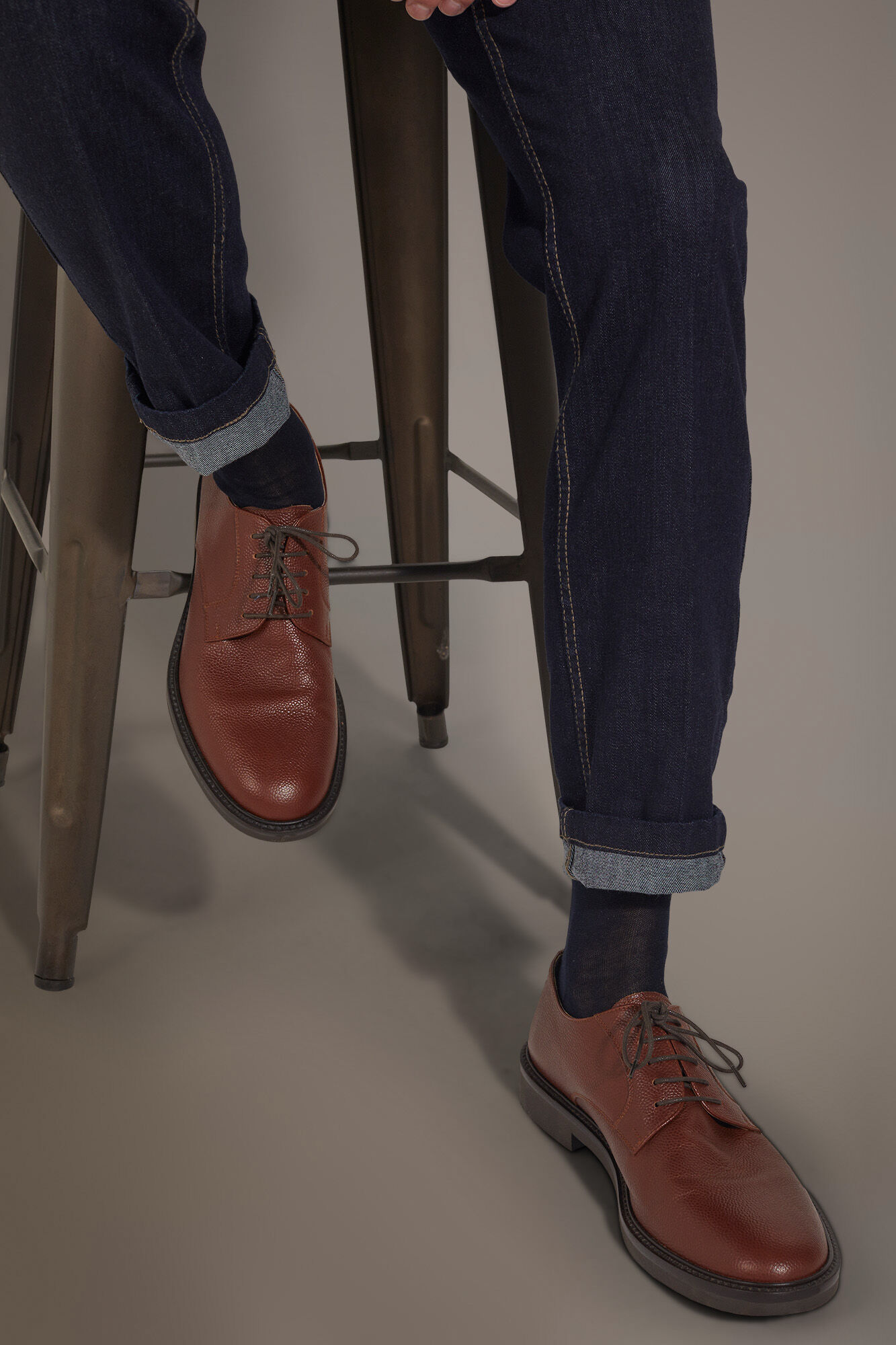 Scarpa derby uomo in 100 pelle tamburata