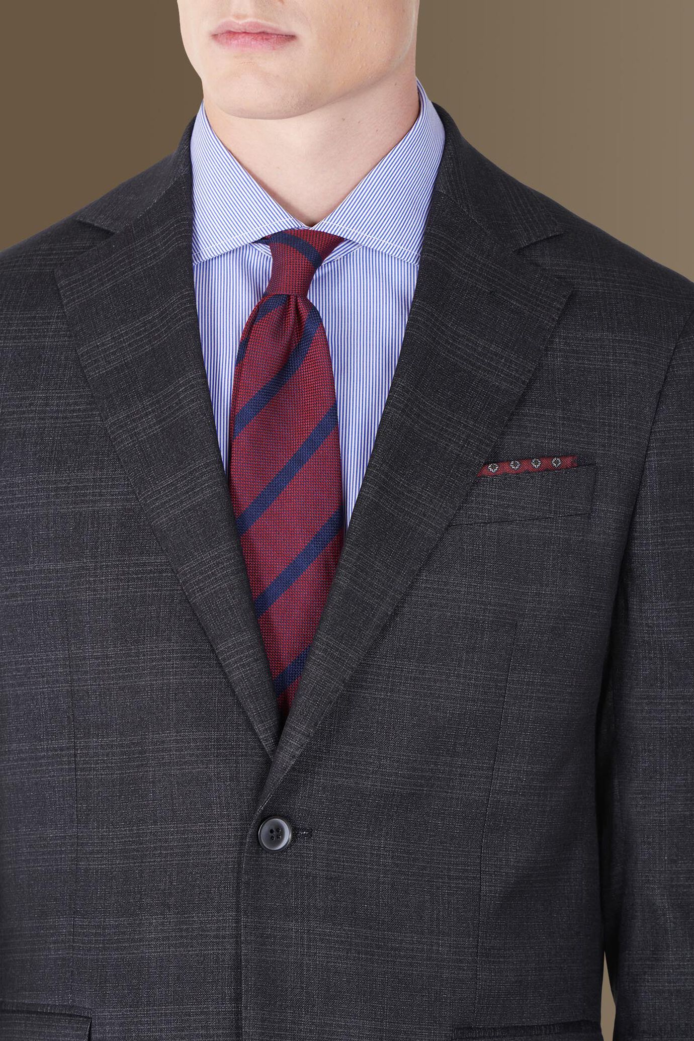 Single-breasted check fabric suit image number 2