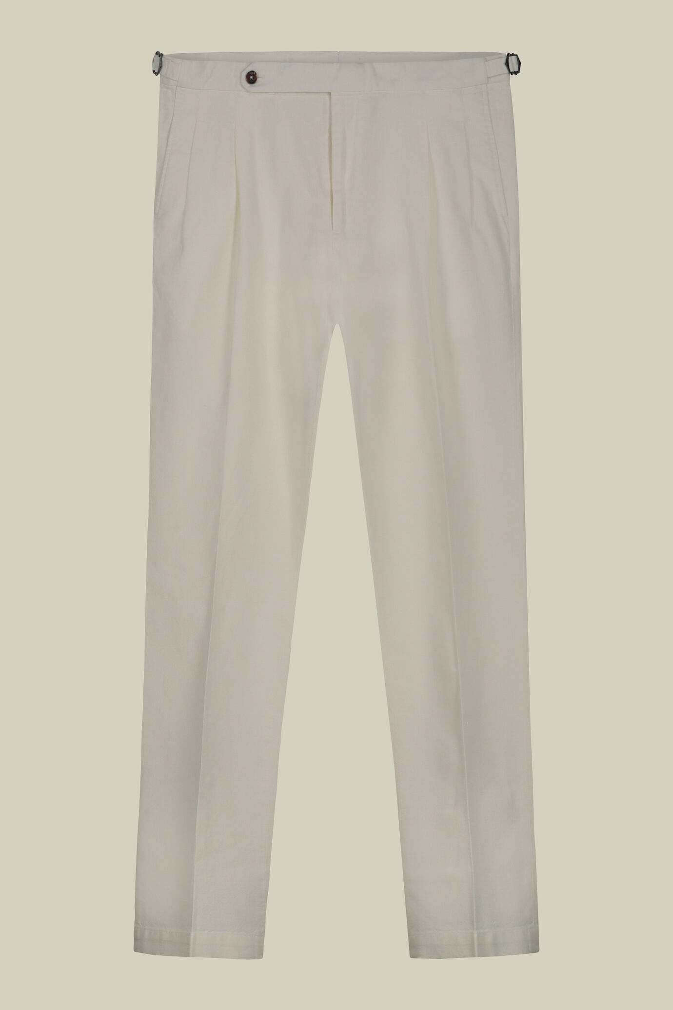 Herrenhose mit Doppelfalten und seitlichen Schnallen aus einem Baumwoll-Leinen-Gemisch image number 4
