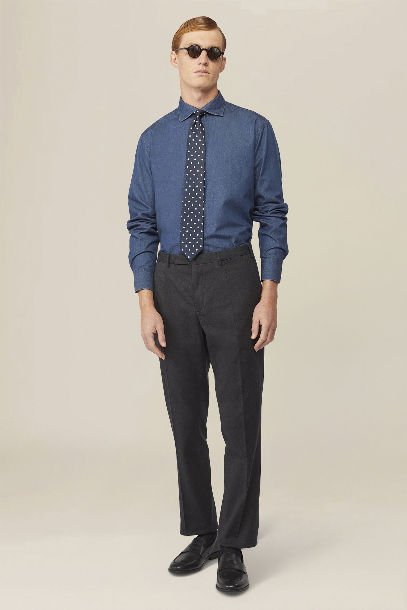 Chemise homme 100 % coton denim coupe slim image number 1