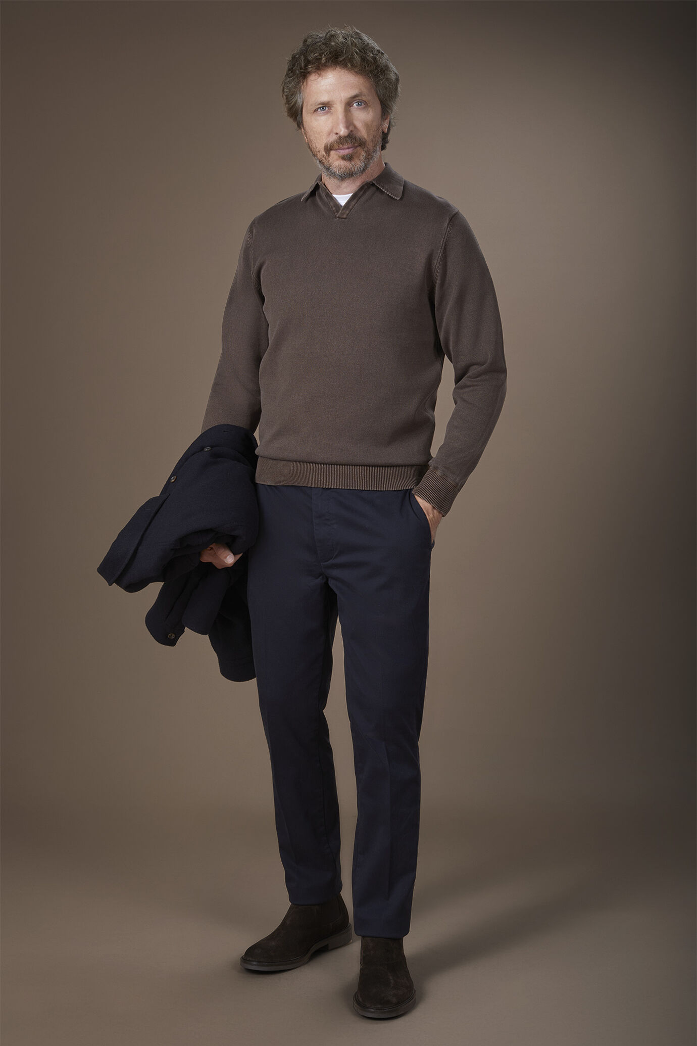 Maglia polo uomo a manica lunga 100% cotone image number 1