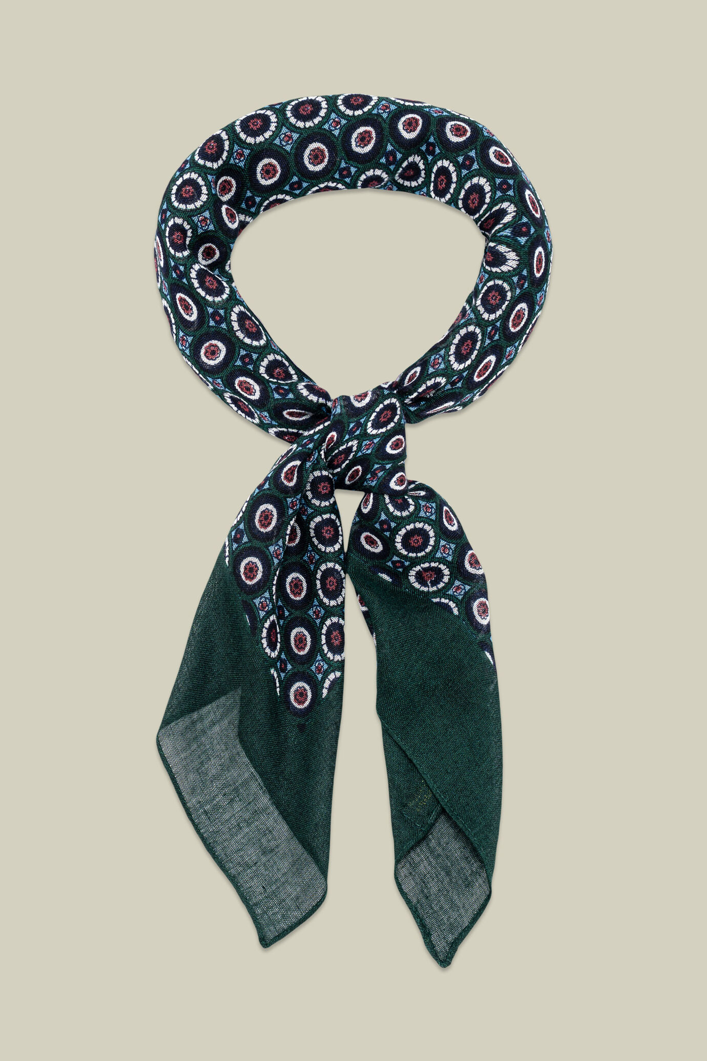 Men's viscose scarf with geometric pattern