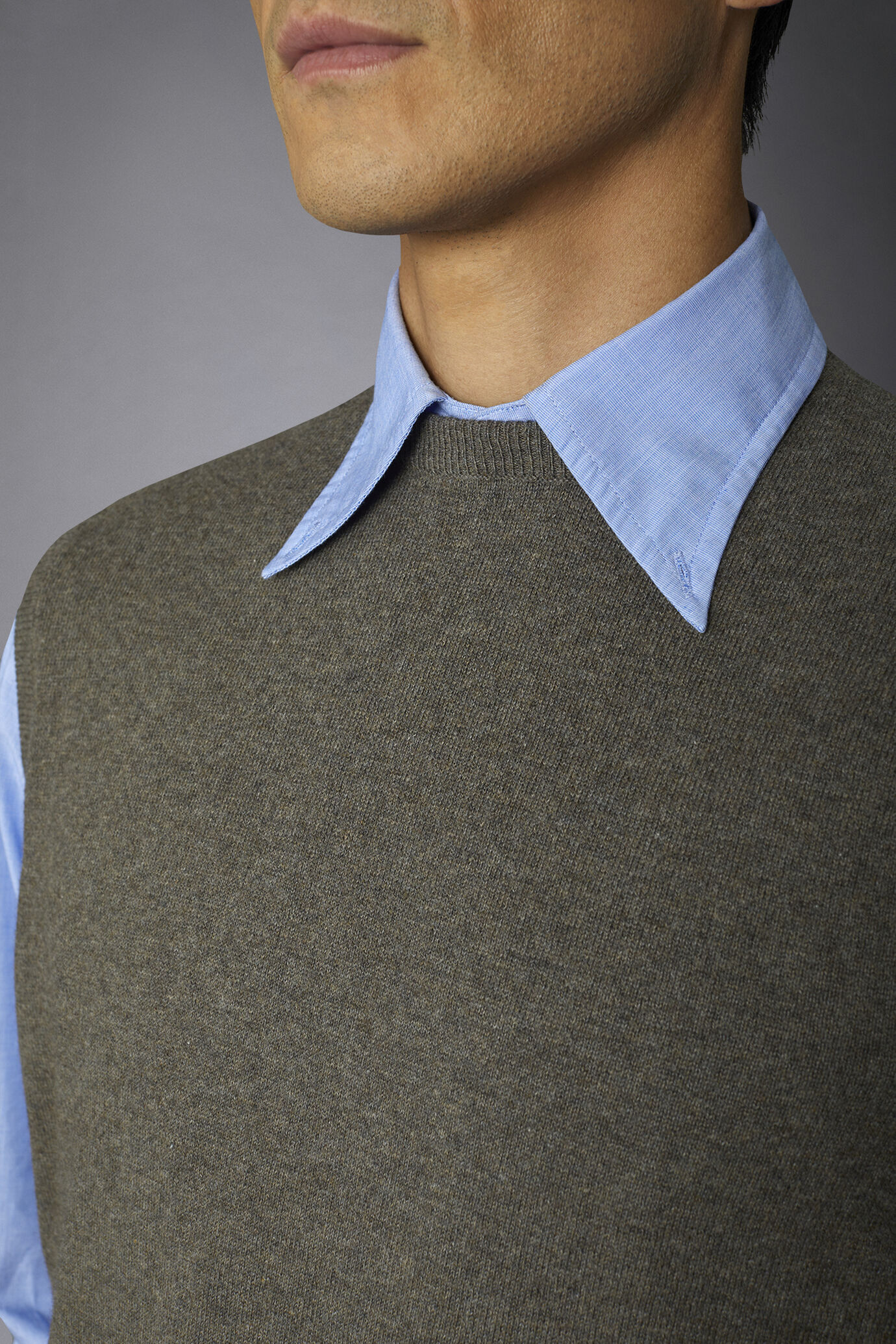 Gilet uomo girocollo lana e cotone image number 2