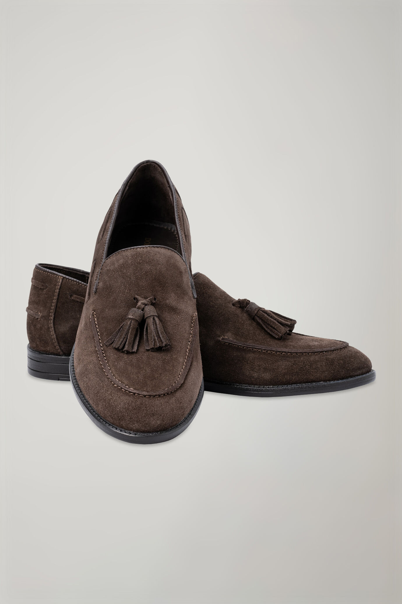 Men's moccasin in genuine suede leather image number 0