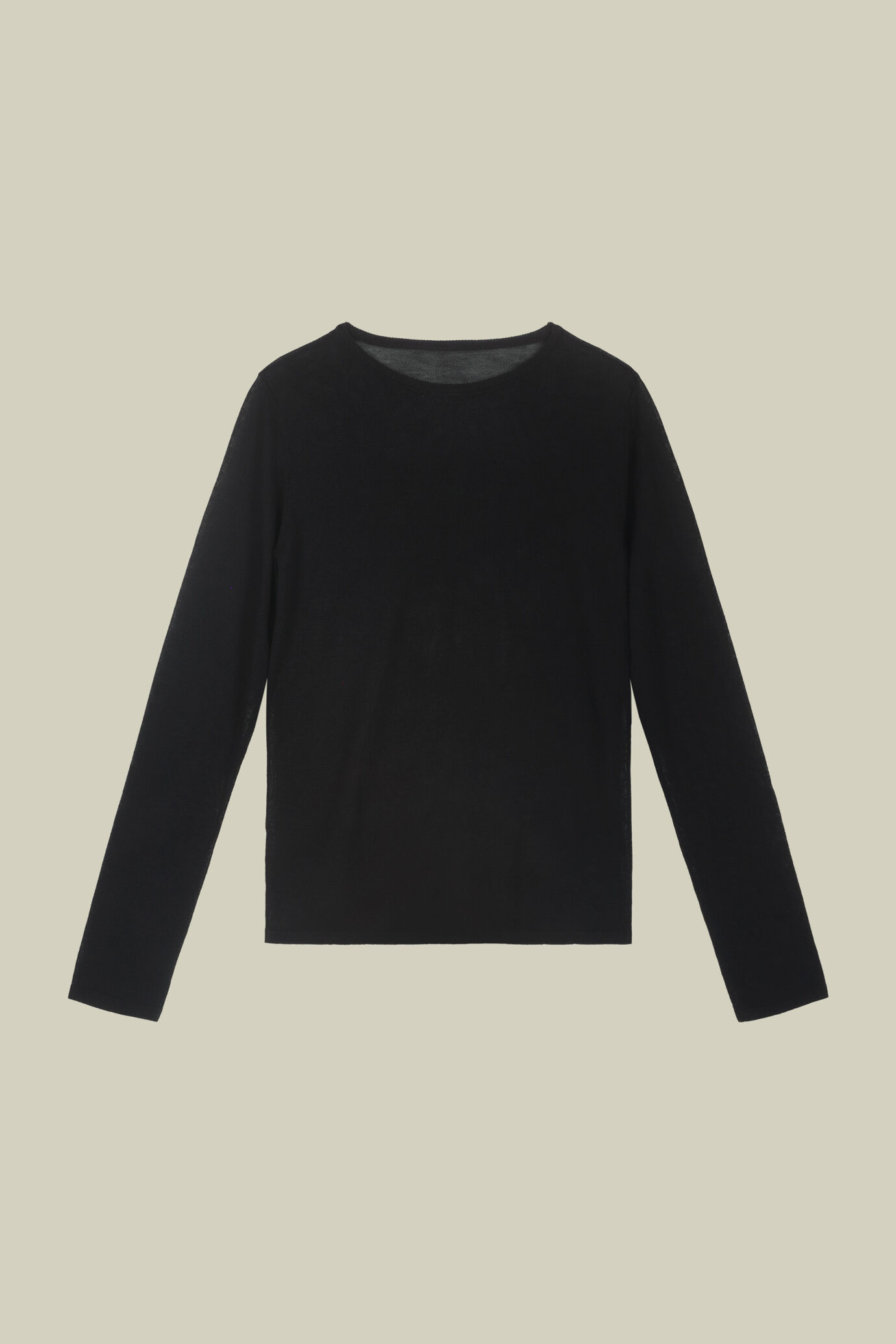 Pull femme, modèle légèrement transparent à manches longues et col rond image number 4