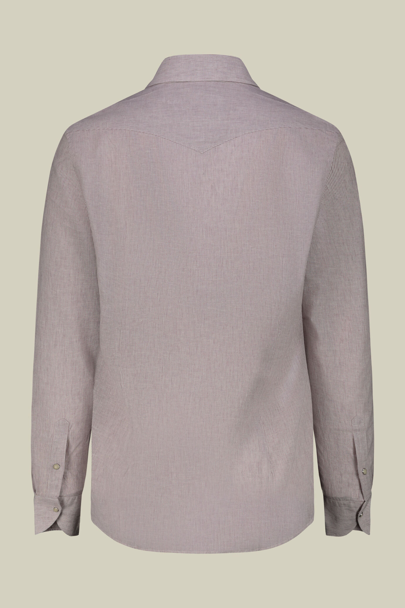 Camicia uomo misto lino cotone righe sottili image number 5