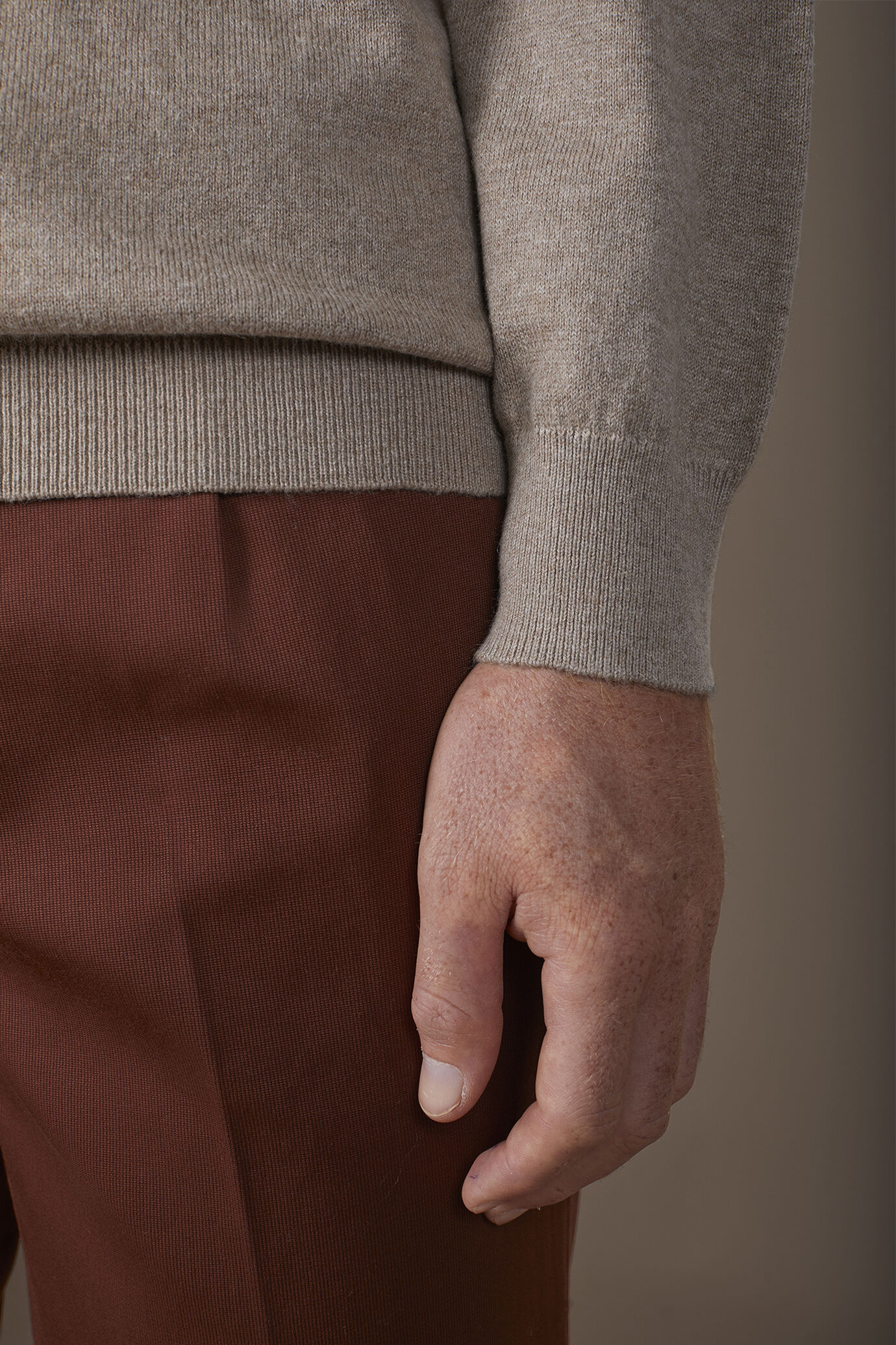 Maglia polo uomo in misto lana e cotone regular fit image number 3