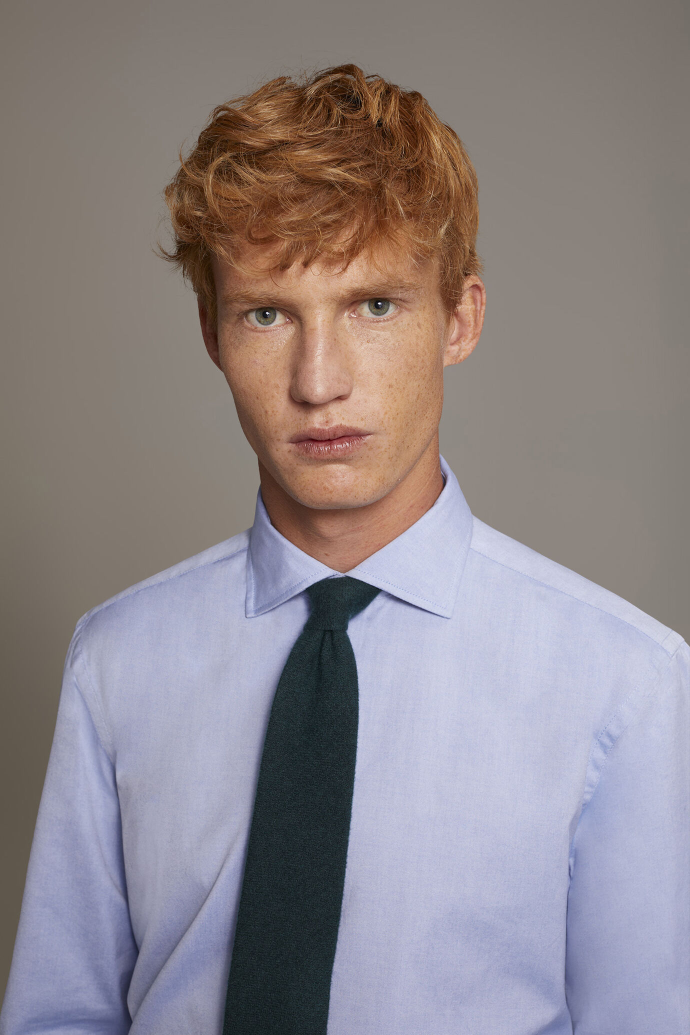 Classic shirt with french collar comfort fit pinpoint fabric image number 1