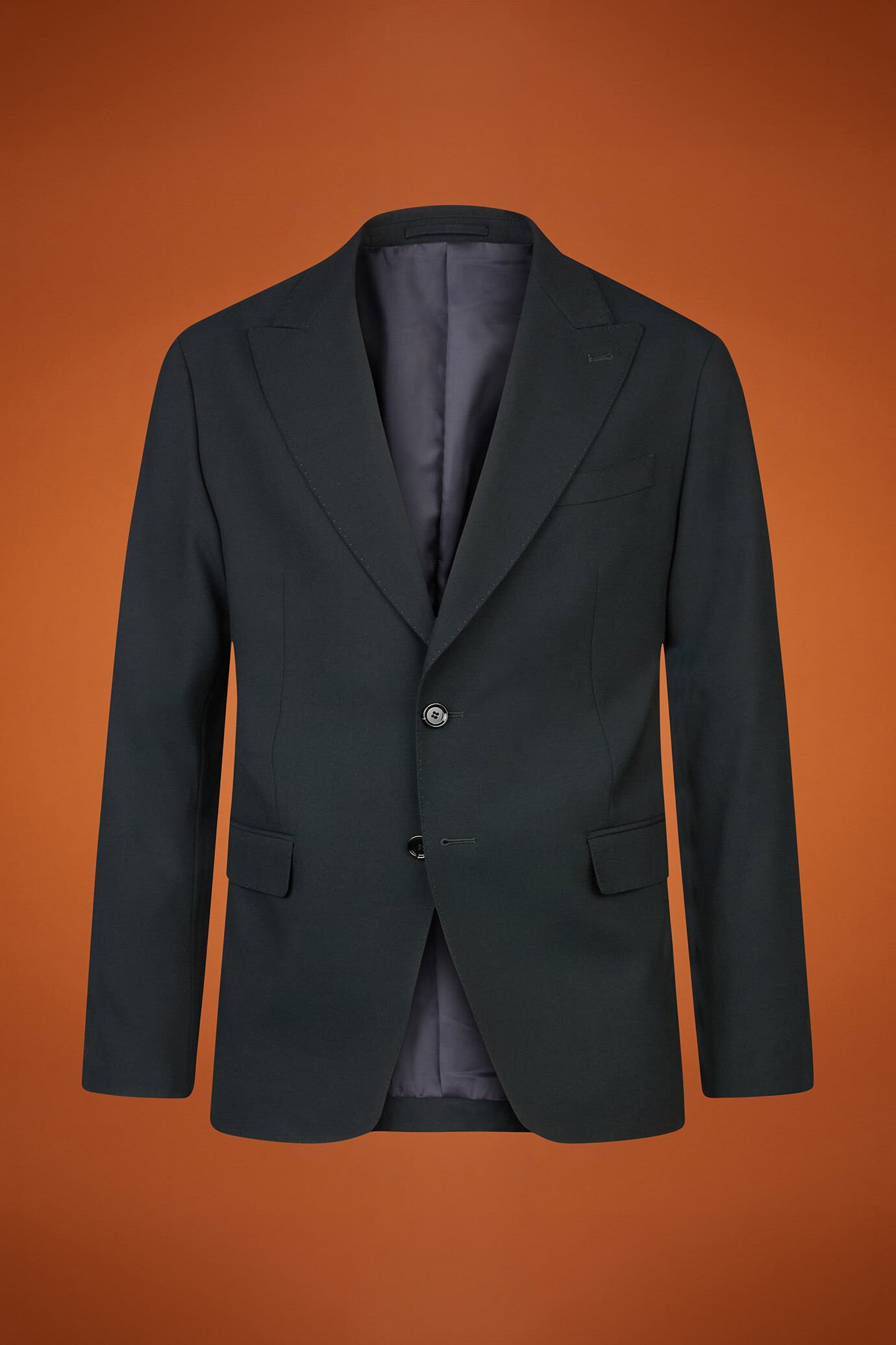 Einreihiger Herrenanzug in normaler Passform aus einfarbigem Stoff image number 4