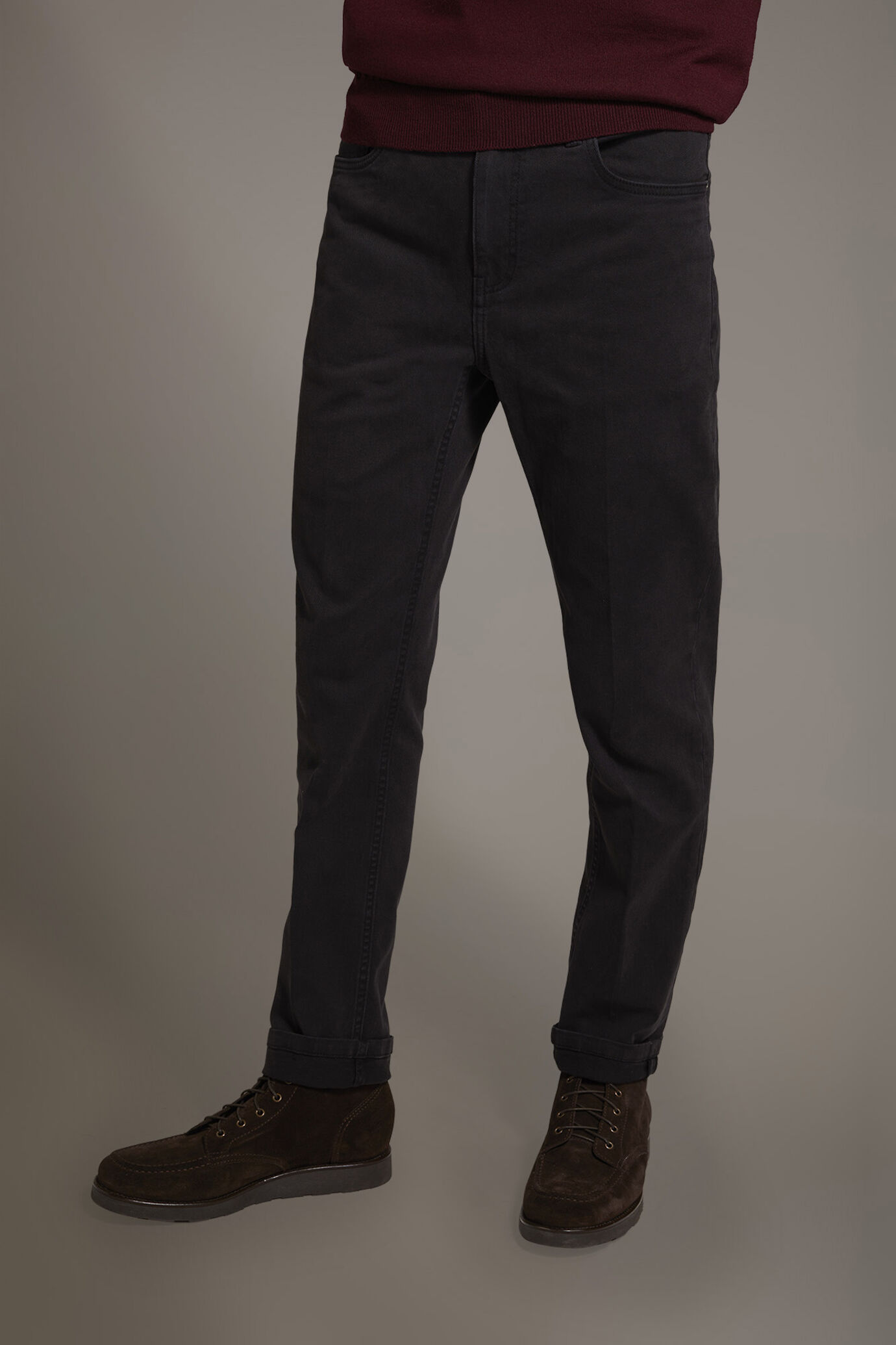 Pantalone 5 tasche regular fit tessuto bull twill image number 2