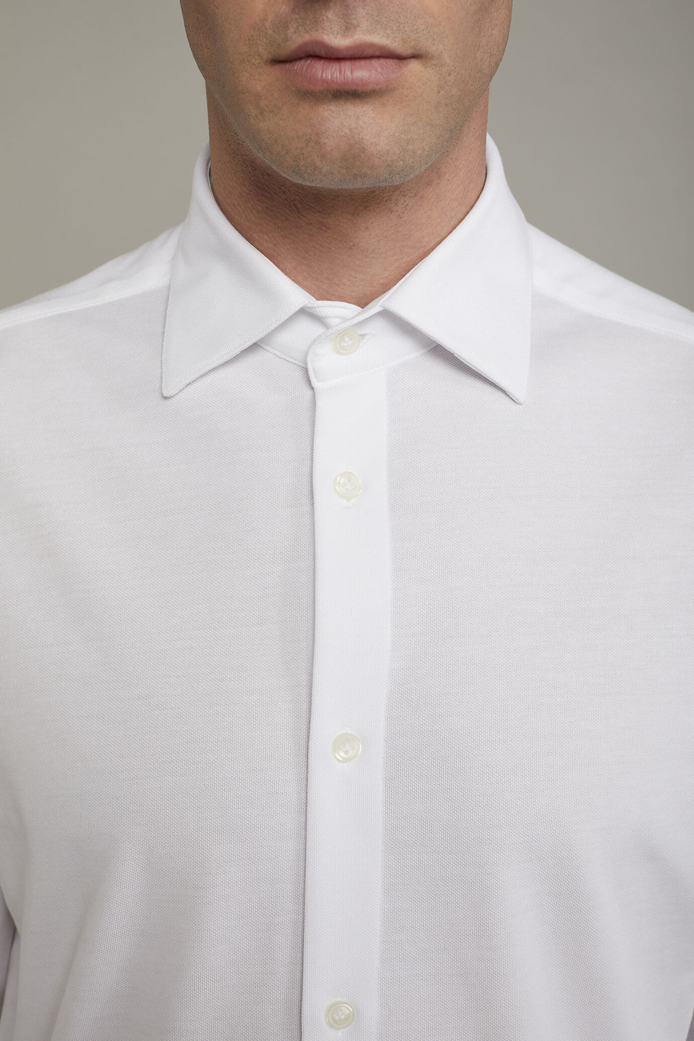 Polo homme à manches longues et col classique, en tissu jersey coupe régulière image number 3