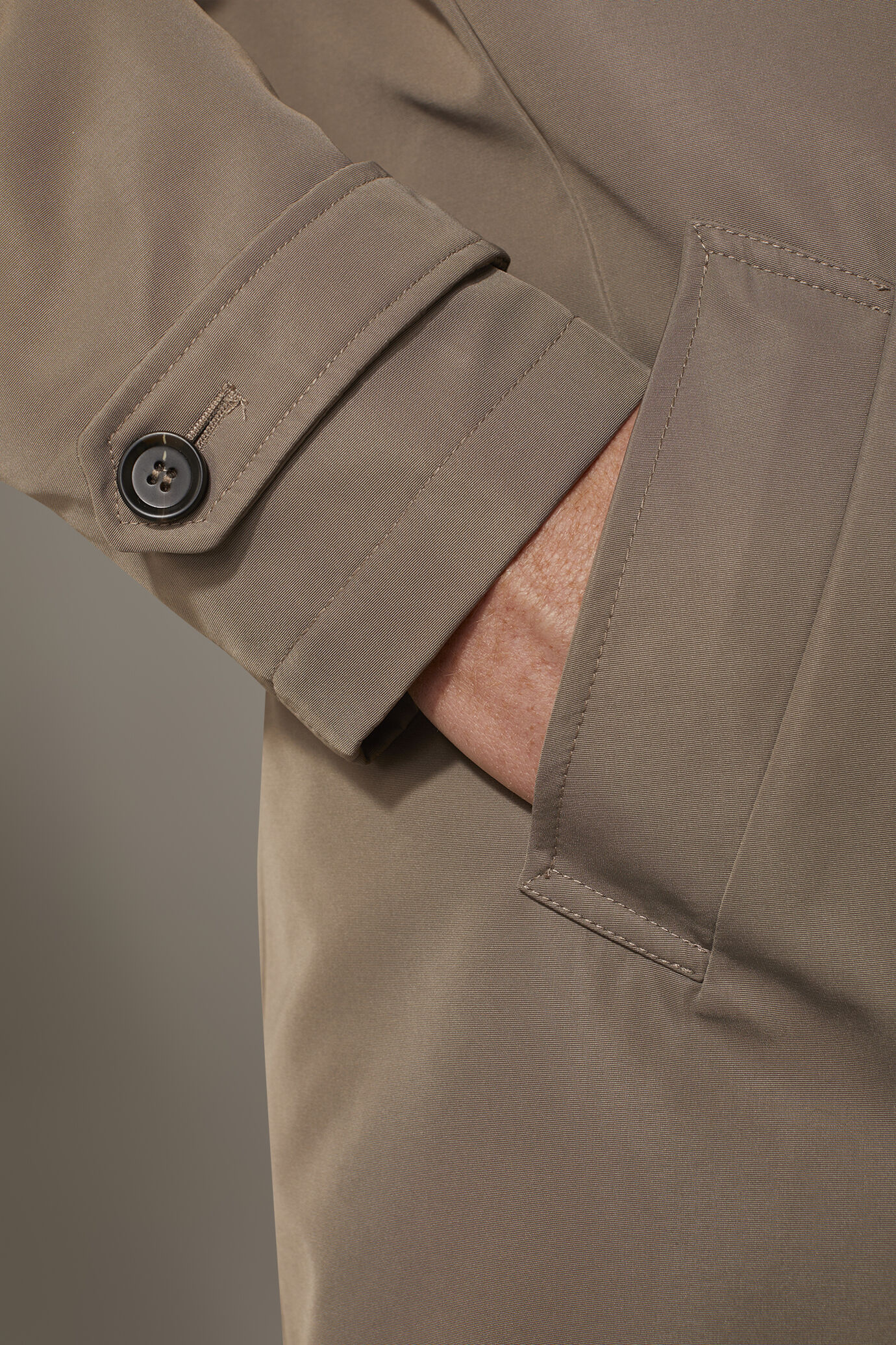 Padded raincoat in technical fabricand removable padding image number 2