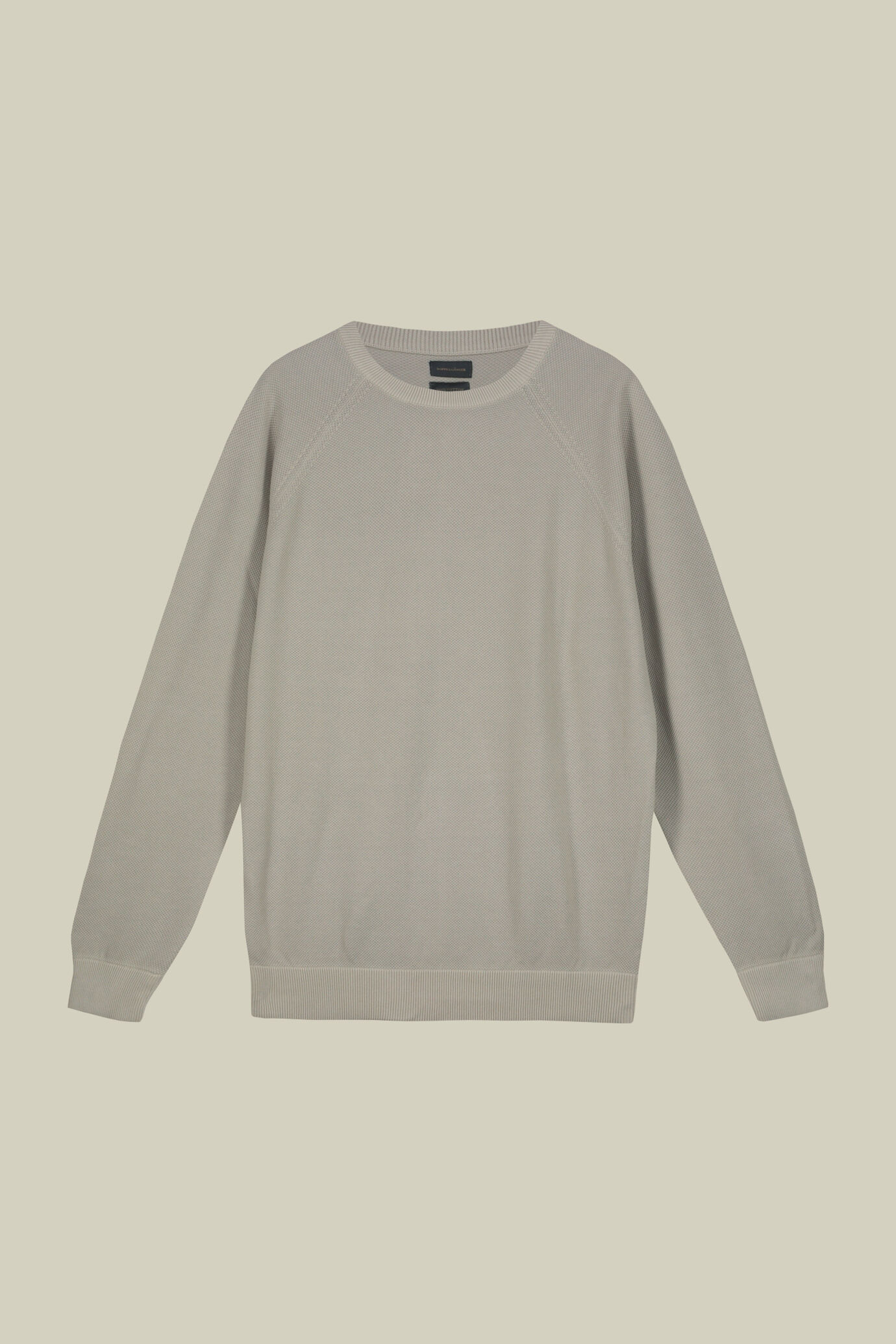 Men's crew neck pure cotton sweater with raglan sleeves image number 4