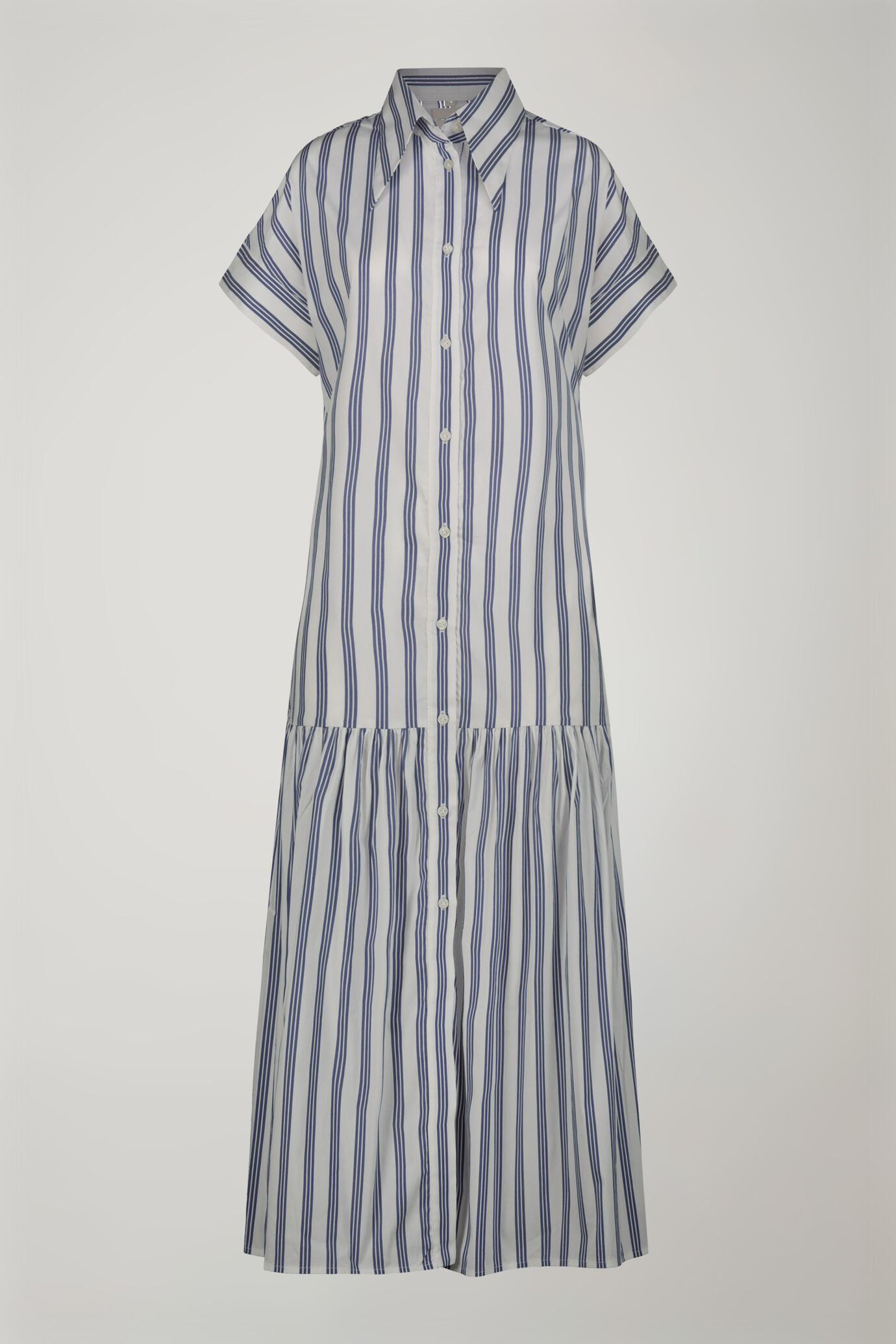 Robe femme en coton stretch &agrave; motif ray&eacute; coupe r&eacute;guli&egrave;re image number 4