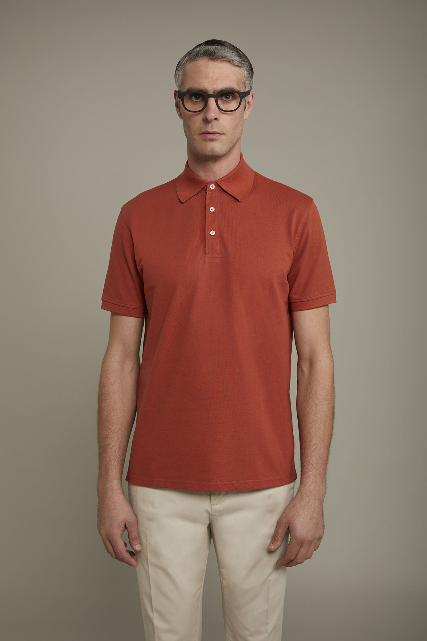 Kurzärmeliges Herren-Poloshirt aus 100 % Baumwolle in normaler Passform image number 2