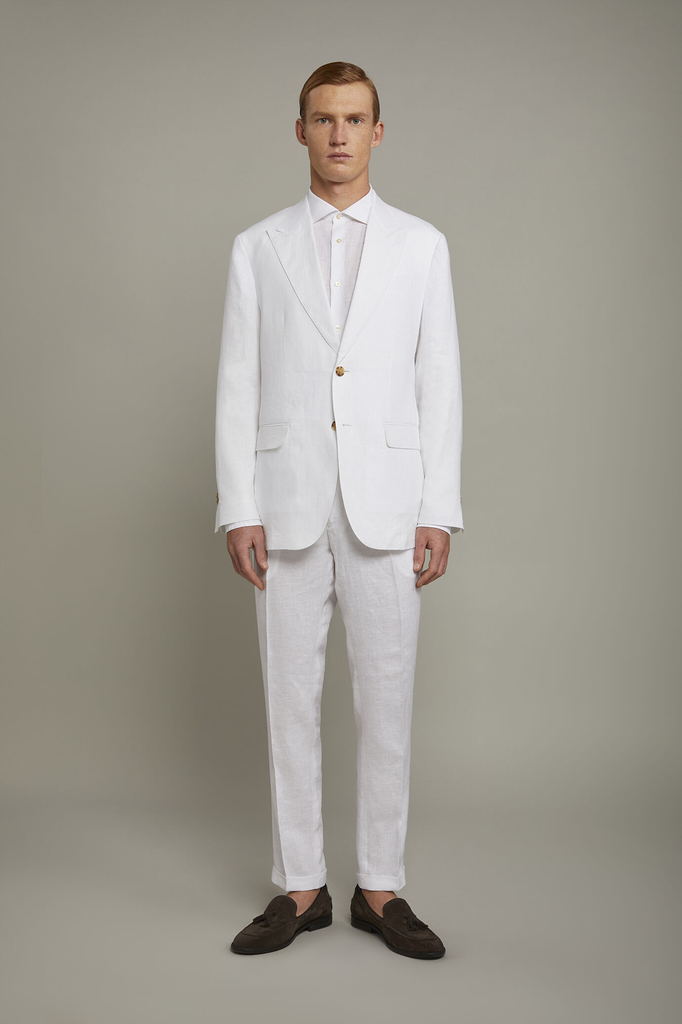 Abito uomo monopetto 100% lino regular fit image number 2