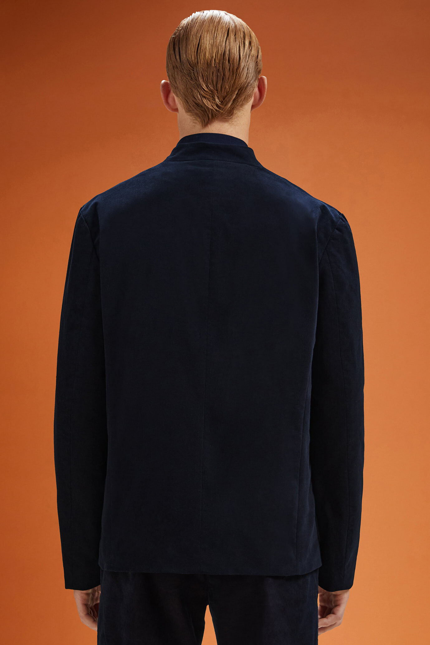 Giacca uomo con collo coreano in velluto di cotone regular fit image number 1