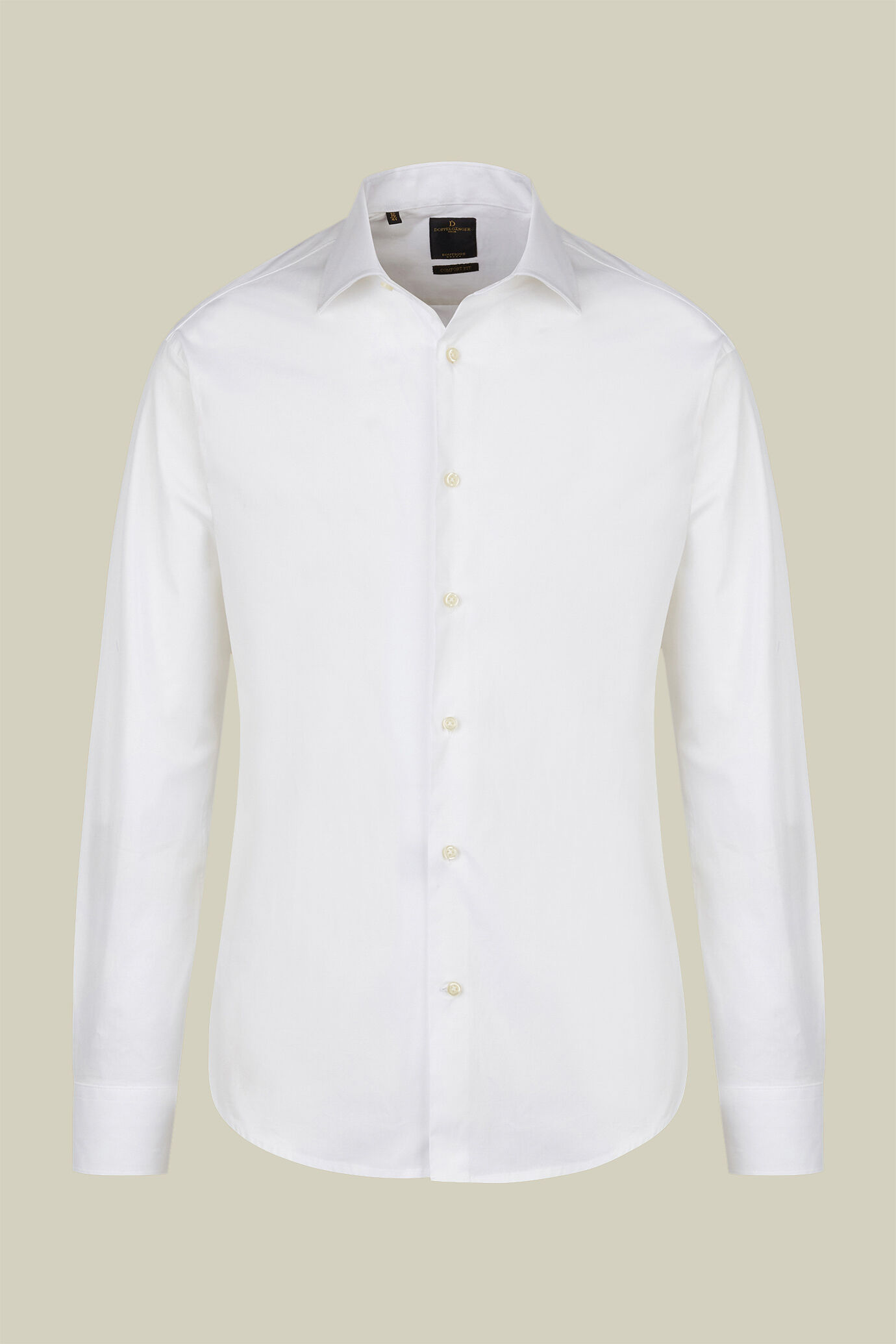 Camicia classica collo francese uomo tinta unita fiammato image number 4