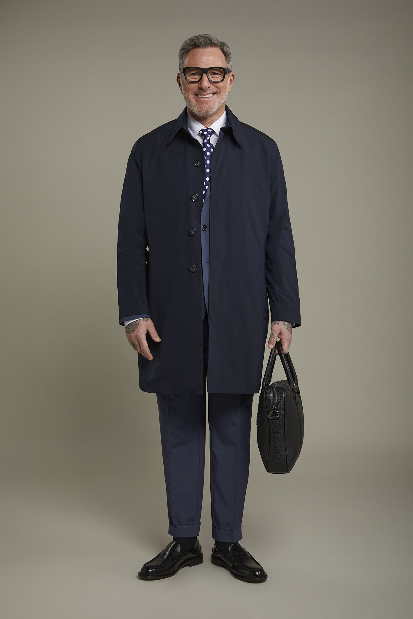 Men's coat in lightweight regular fit fabric image number 0