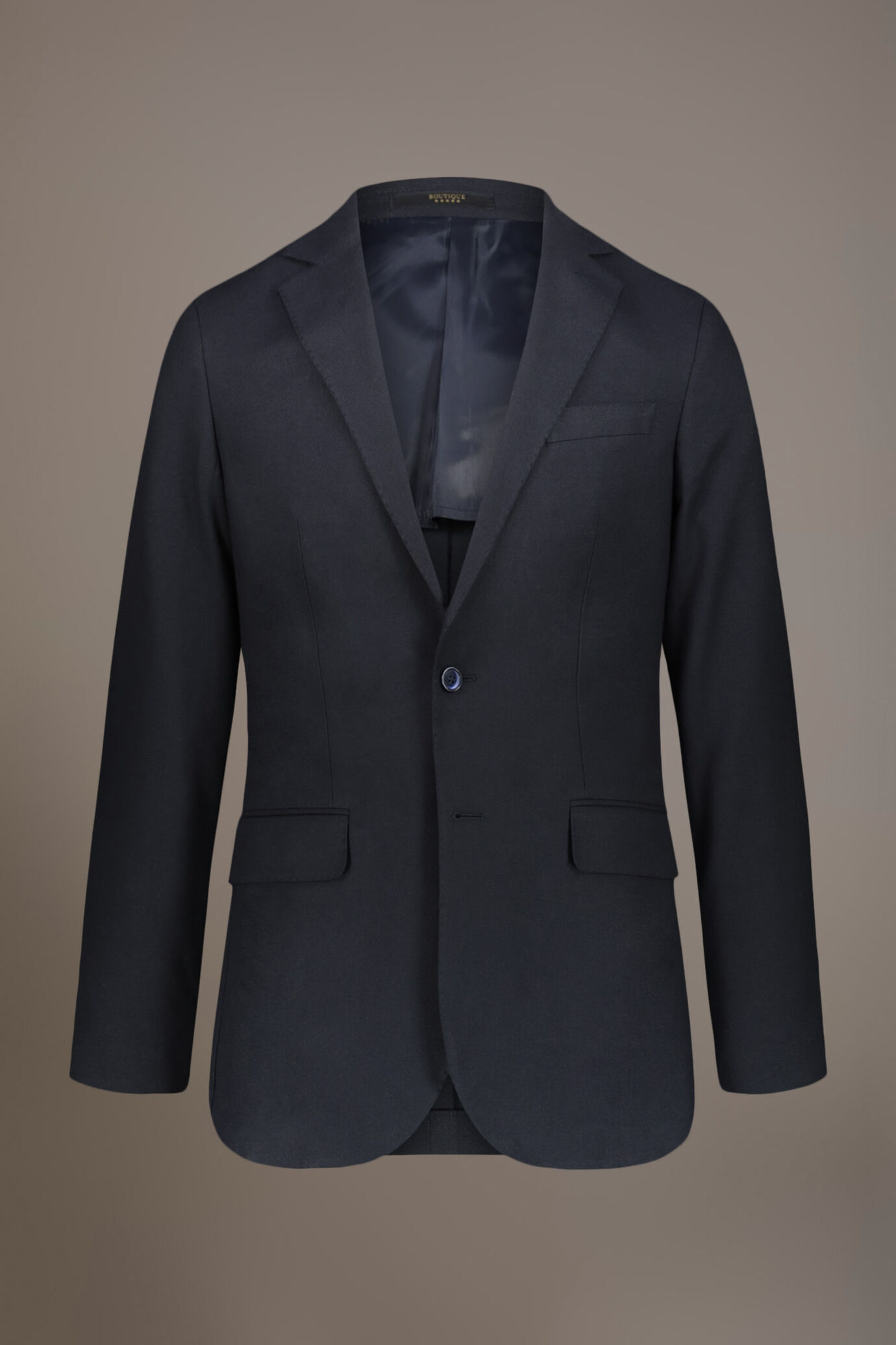 Single-breasted cotton stretch solid color fabric suit