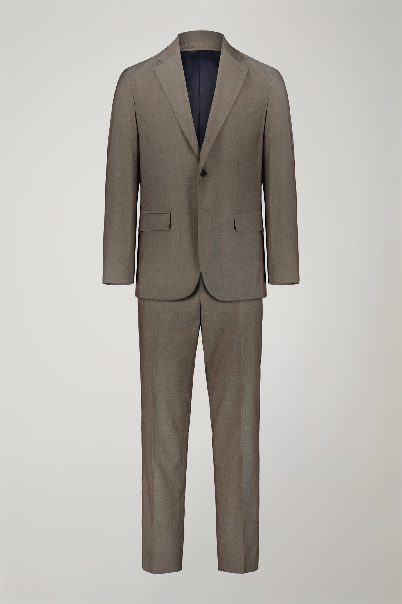 Einreihiger Herrenanzug in normaler Passform mit Rebhuhnaugen-Design image number 9