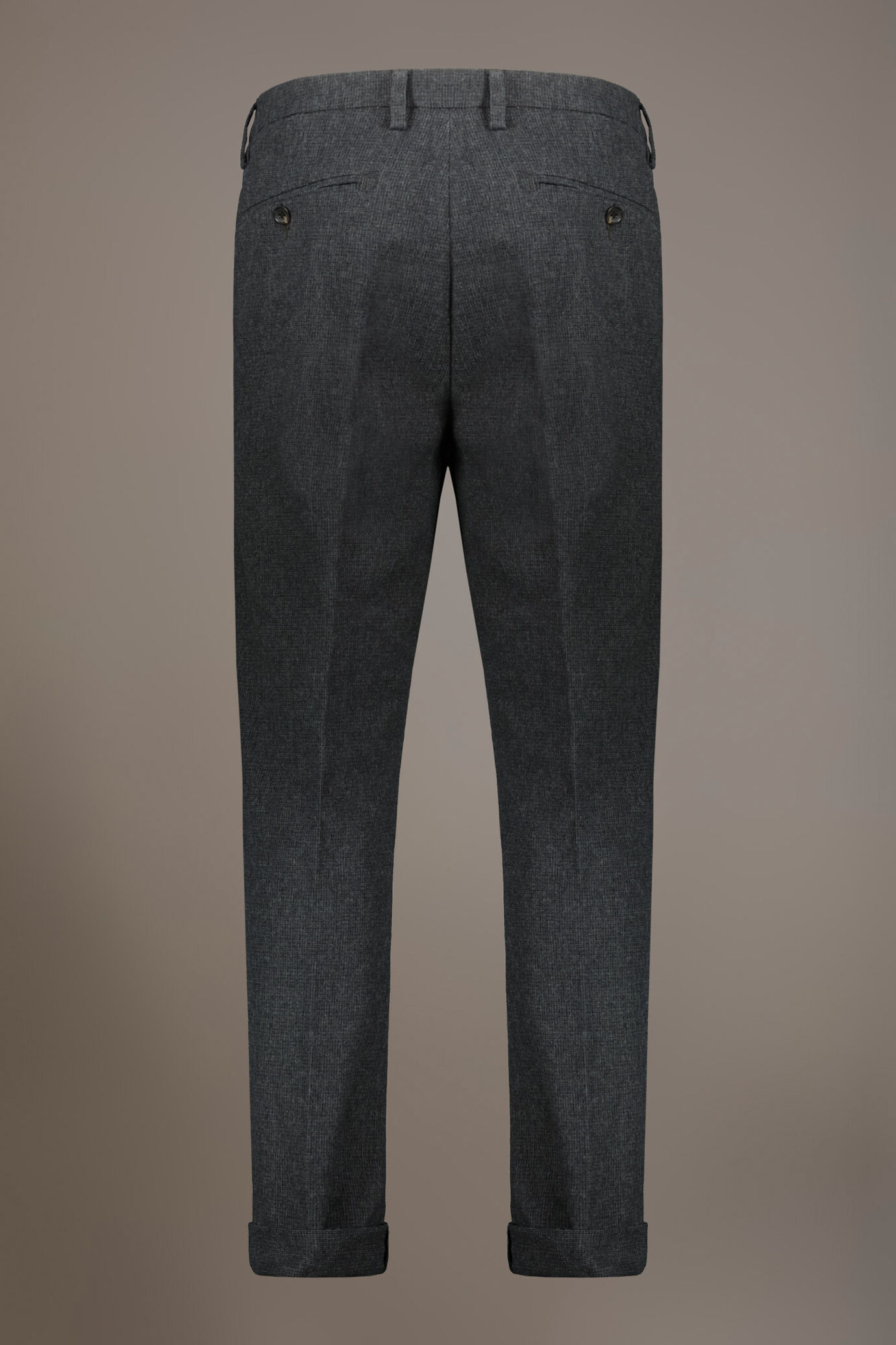 Regular fit chino trousers in pied de poule yarn-dyed fabric image number 6