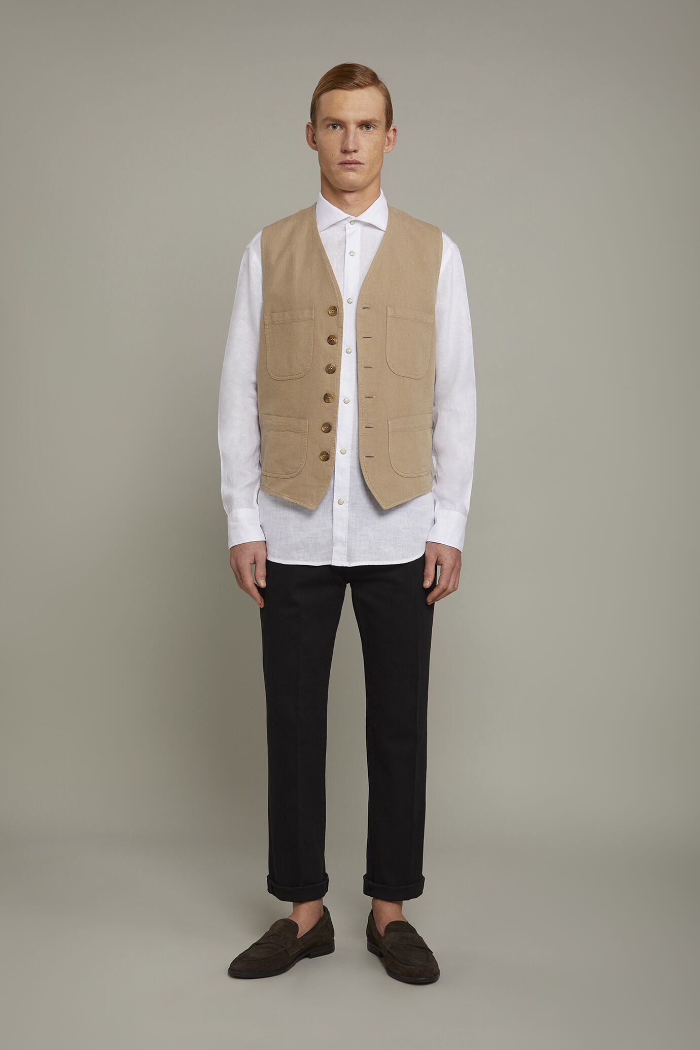 Pantalone uomo 5 tasche tessuto in cotone costruzione twill elasticizzato regular fit image number 2