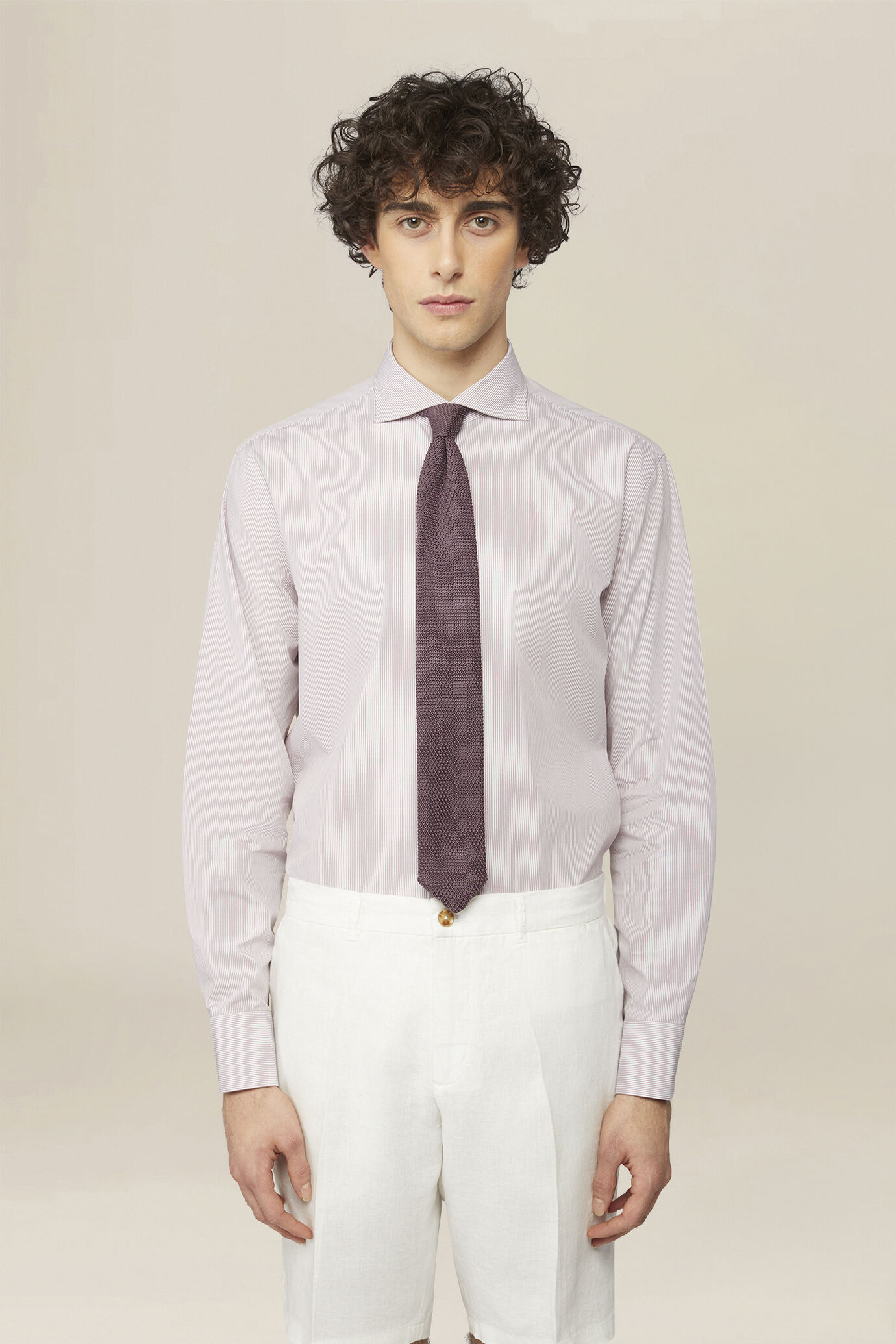 Men's 100% cotton dobby piqu&eacute; shirt image number 0