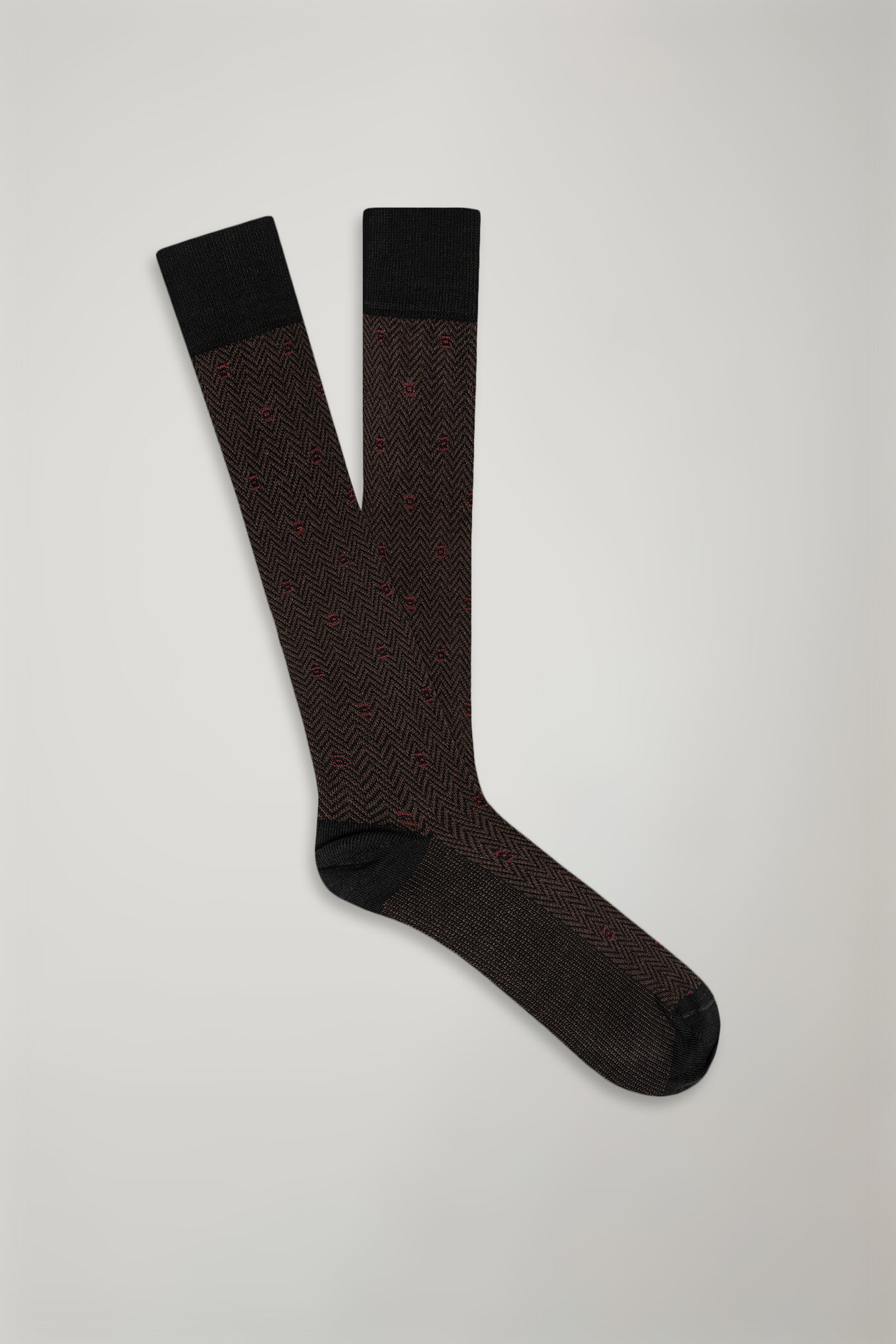 Men's long socks in micro patterned knitwear made in Italy image number 0
