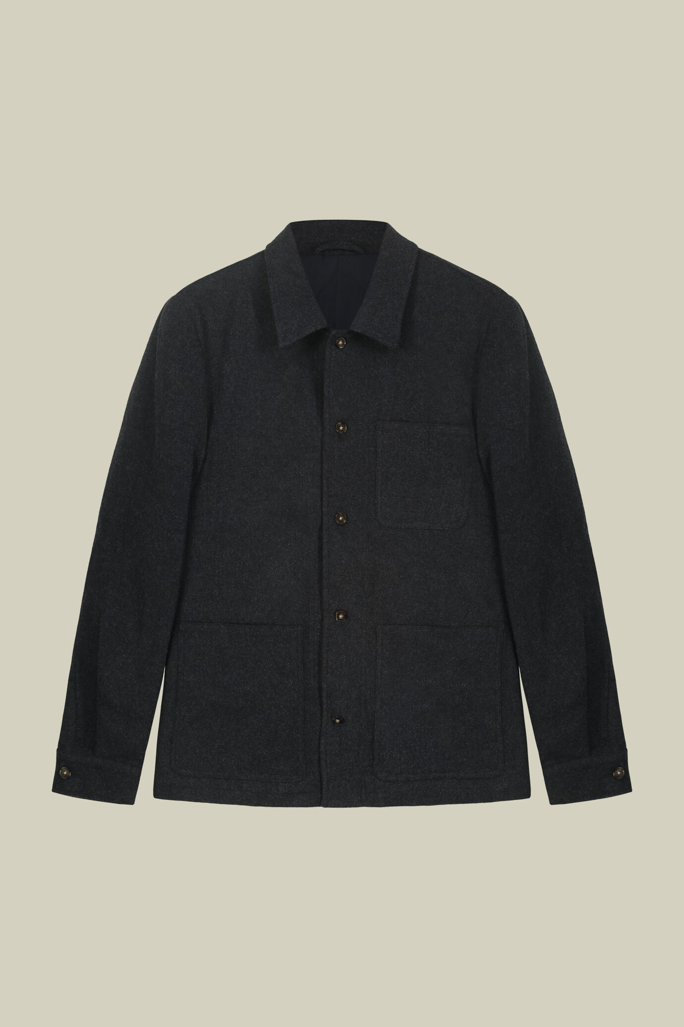 Herren-Overshirt aus Wollmischgewebe mit Herringbone-Muster reguläre Passform image number 4
