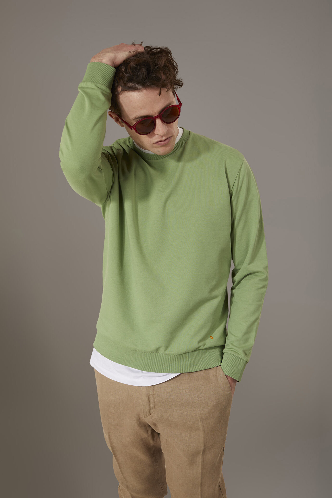 Felpa girocollo 100% cotone image number 0