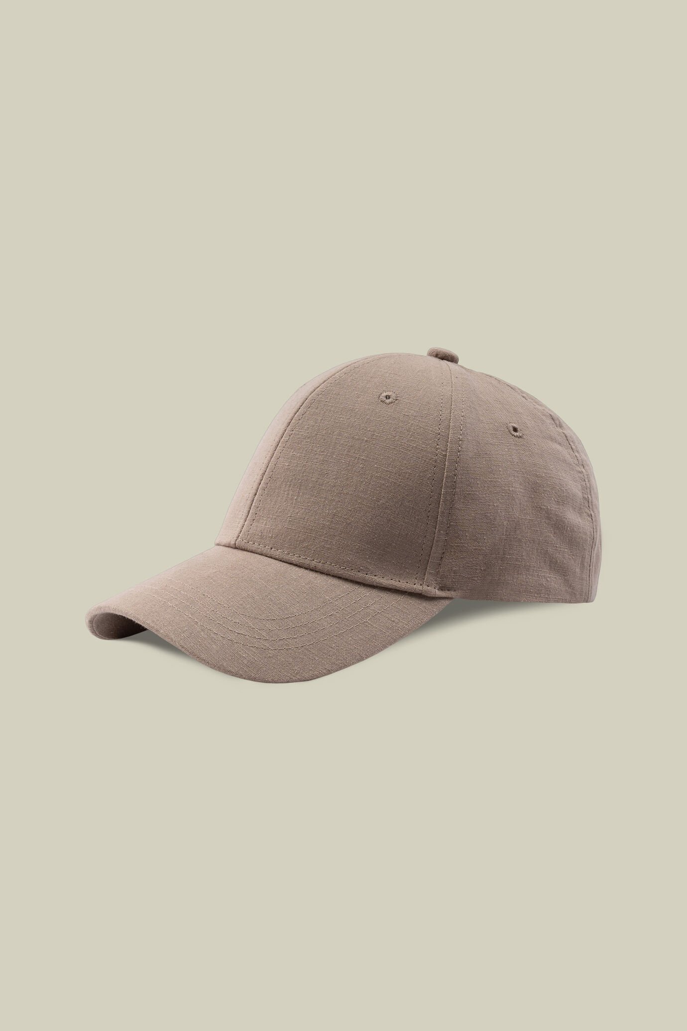 Unifarbene Herrenkappe mit Visier aus Leinenmischung image number 1