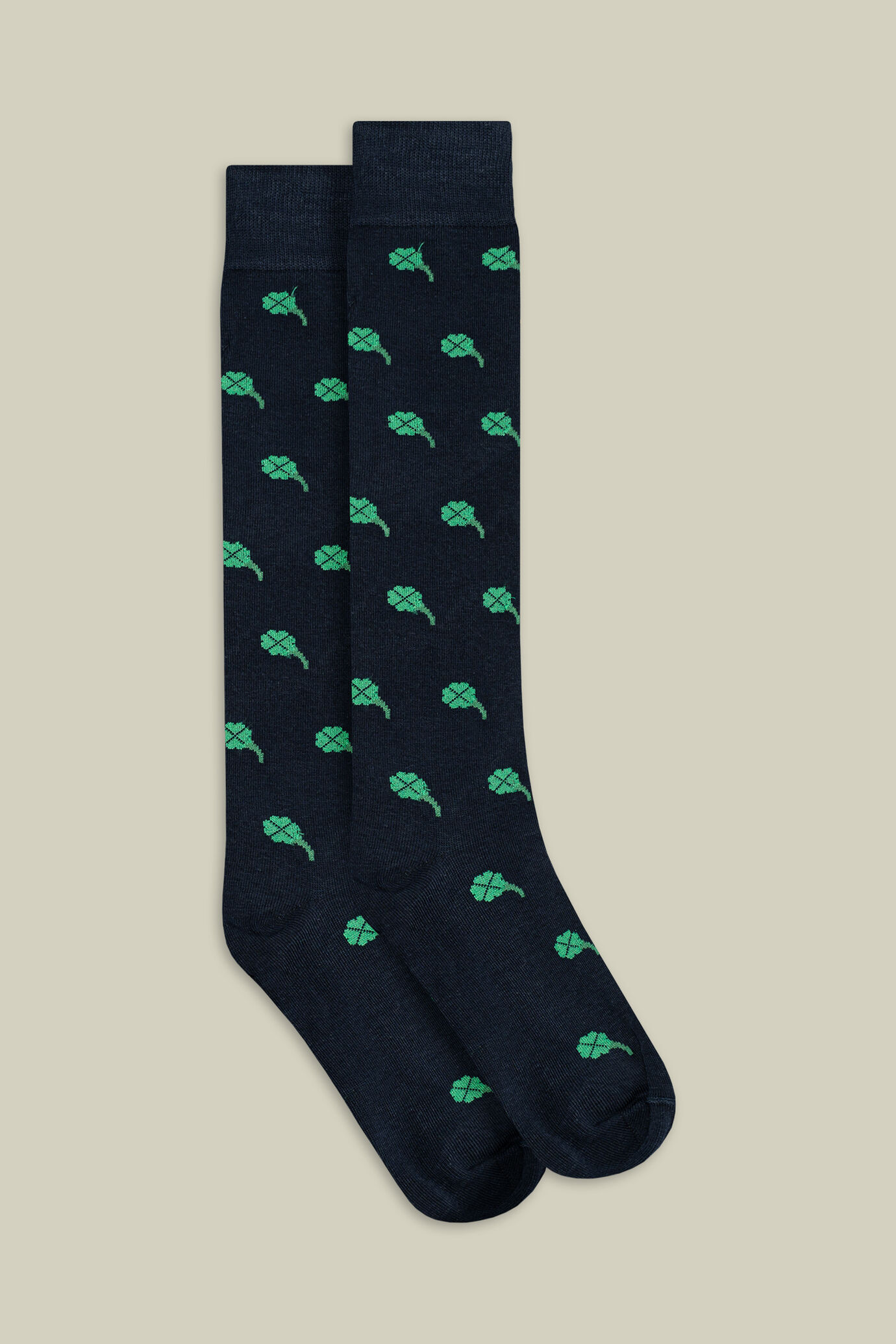 Chaussettes pour homme en maille lisse avec motif trèfle