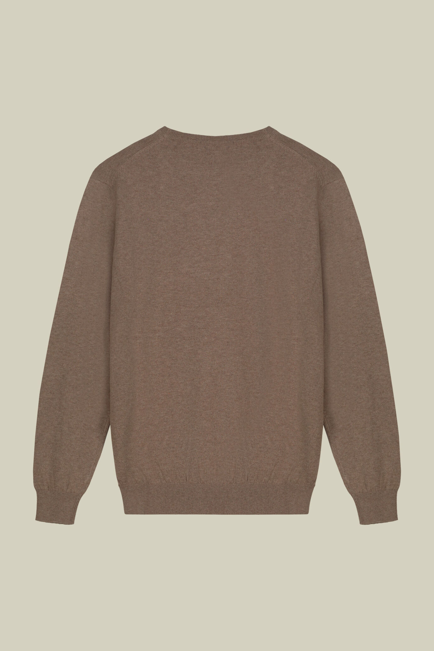 Men's regular fit crew neck jumper in wool and cotton image number 5