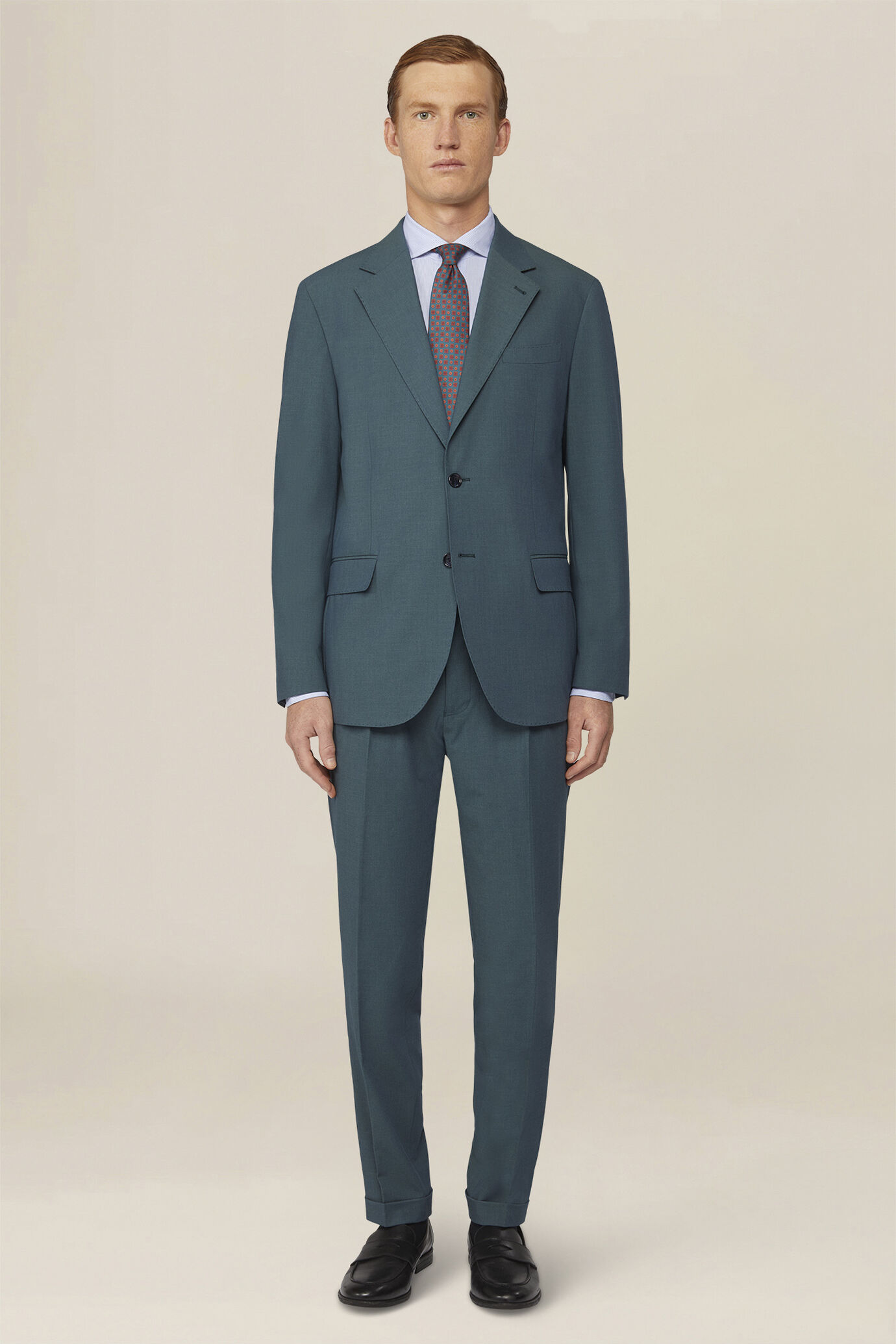 Abito uomo monopetto con pantalone ad una pinces in tessuto bi-stretch image number 1