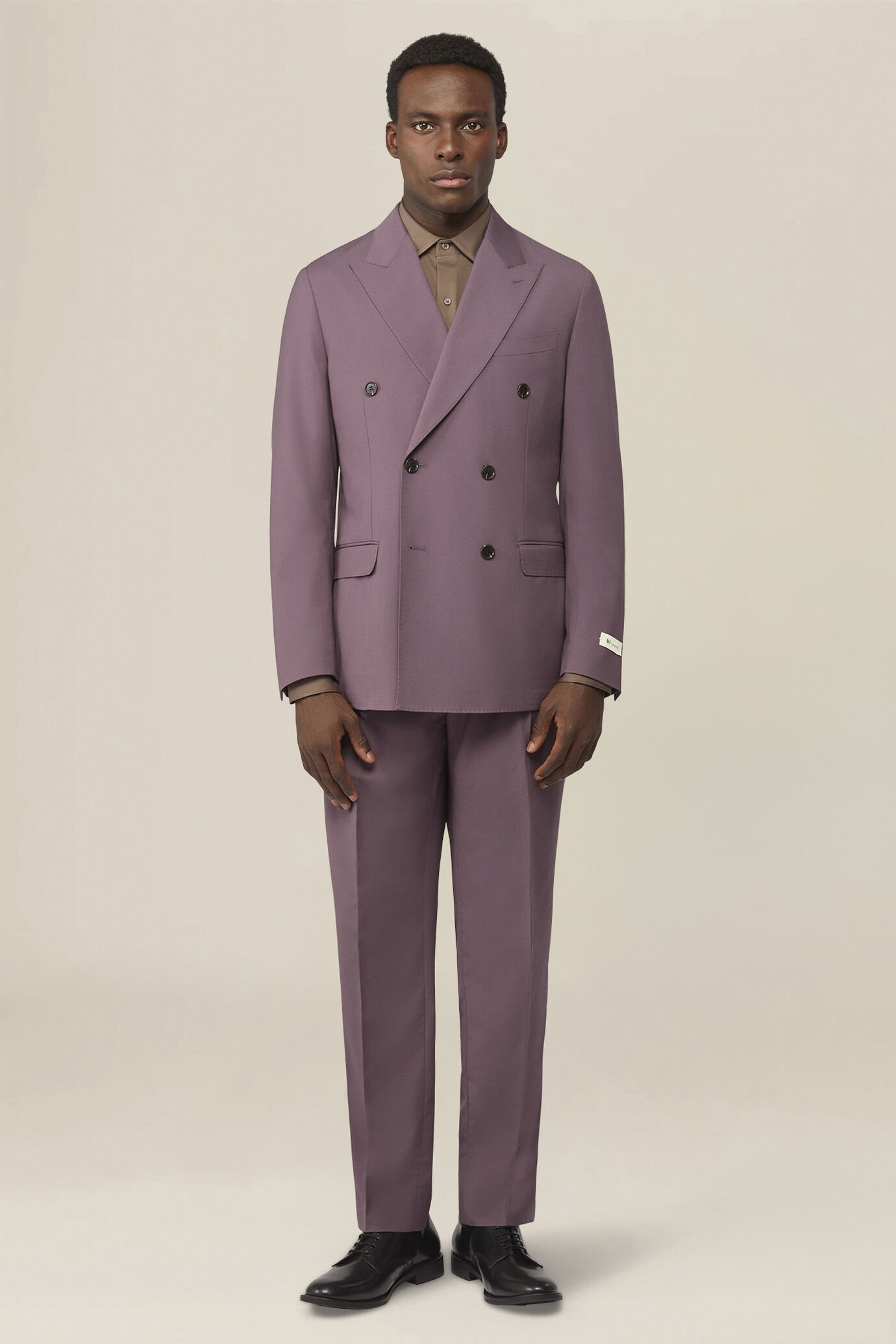 Abito uomo doppiopetto Bi-Stretch no stiro regular fit image number 1