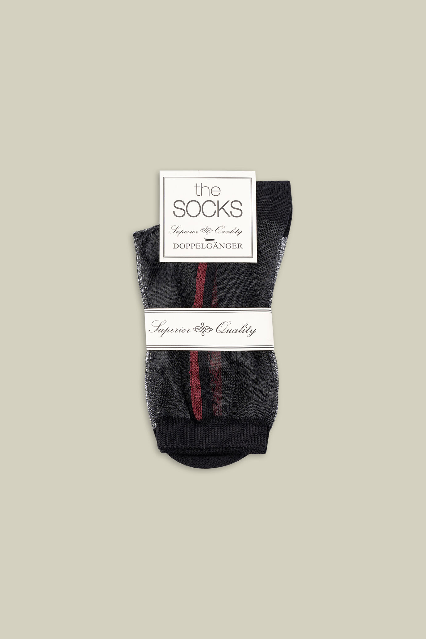 Women's transparent socks with side stripes image number 1