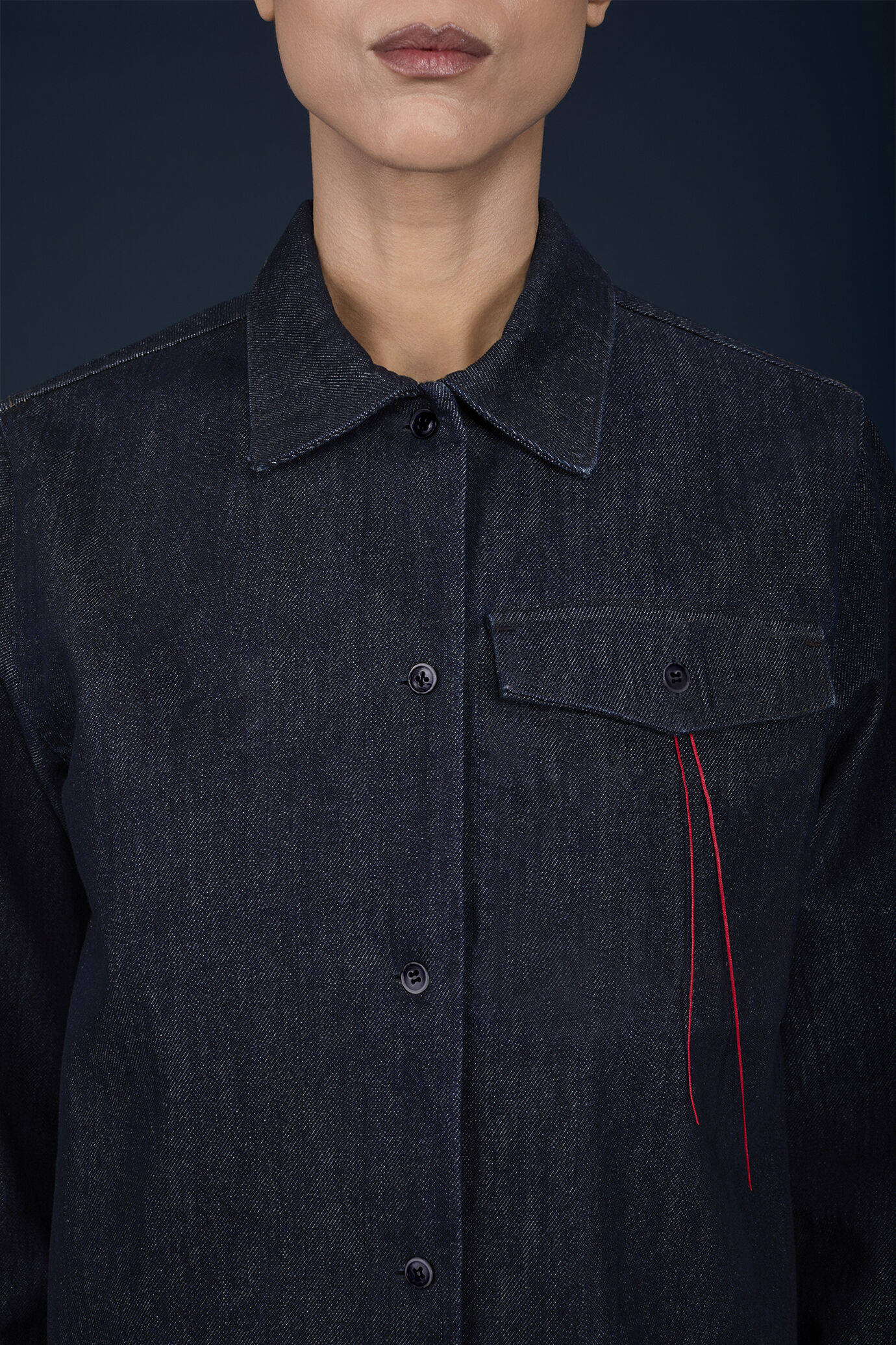 Veste denim pour femme coupe boxy image number 2