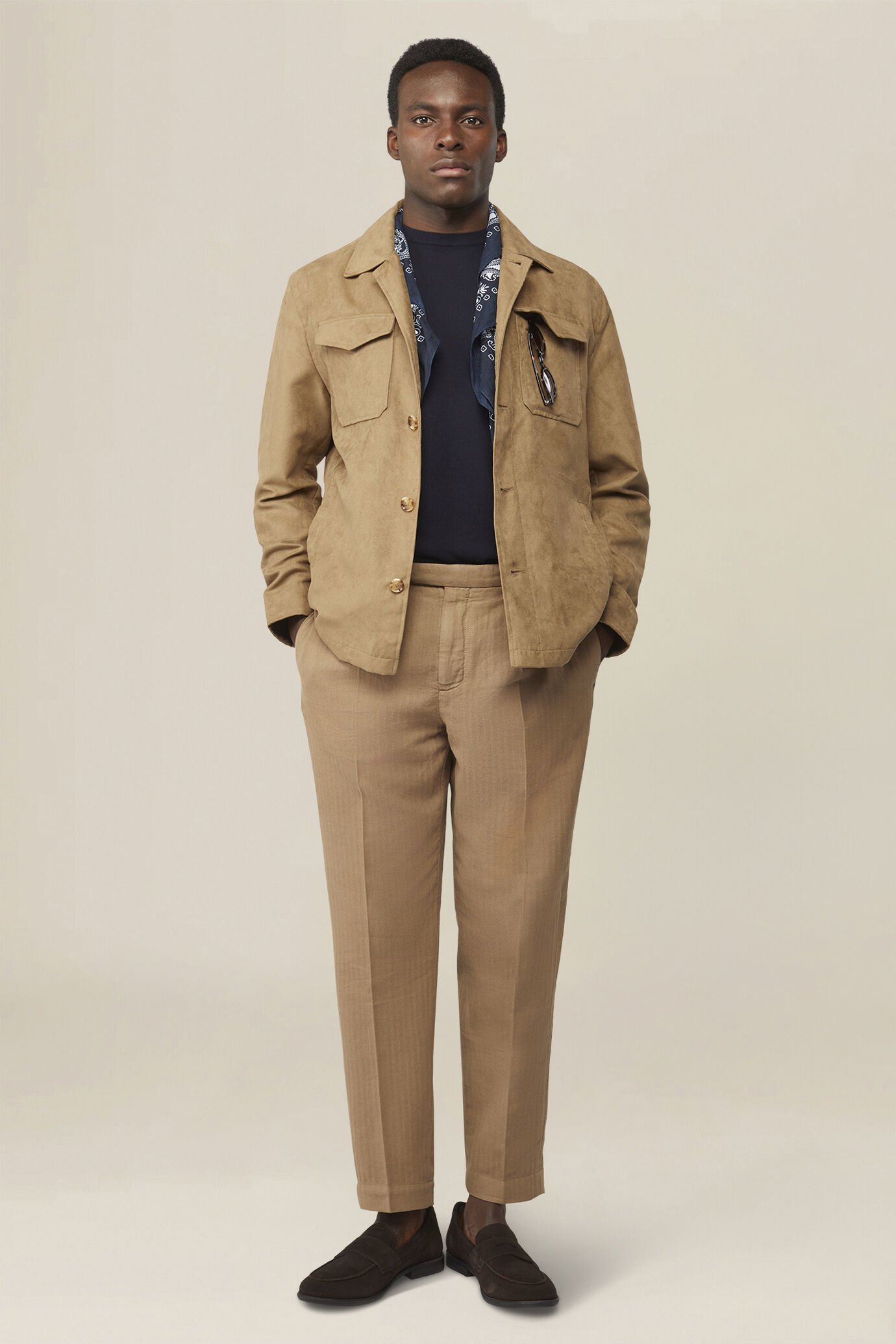 Veste shaket pour homme en simili daim sans doublure, coupe classique image number 1